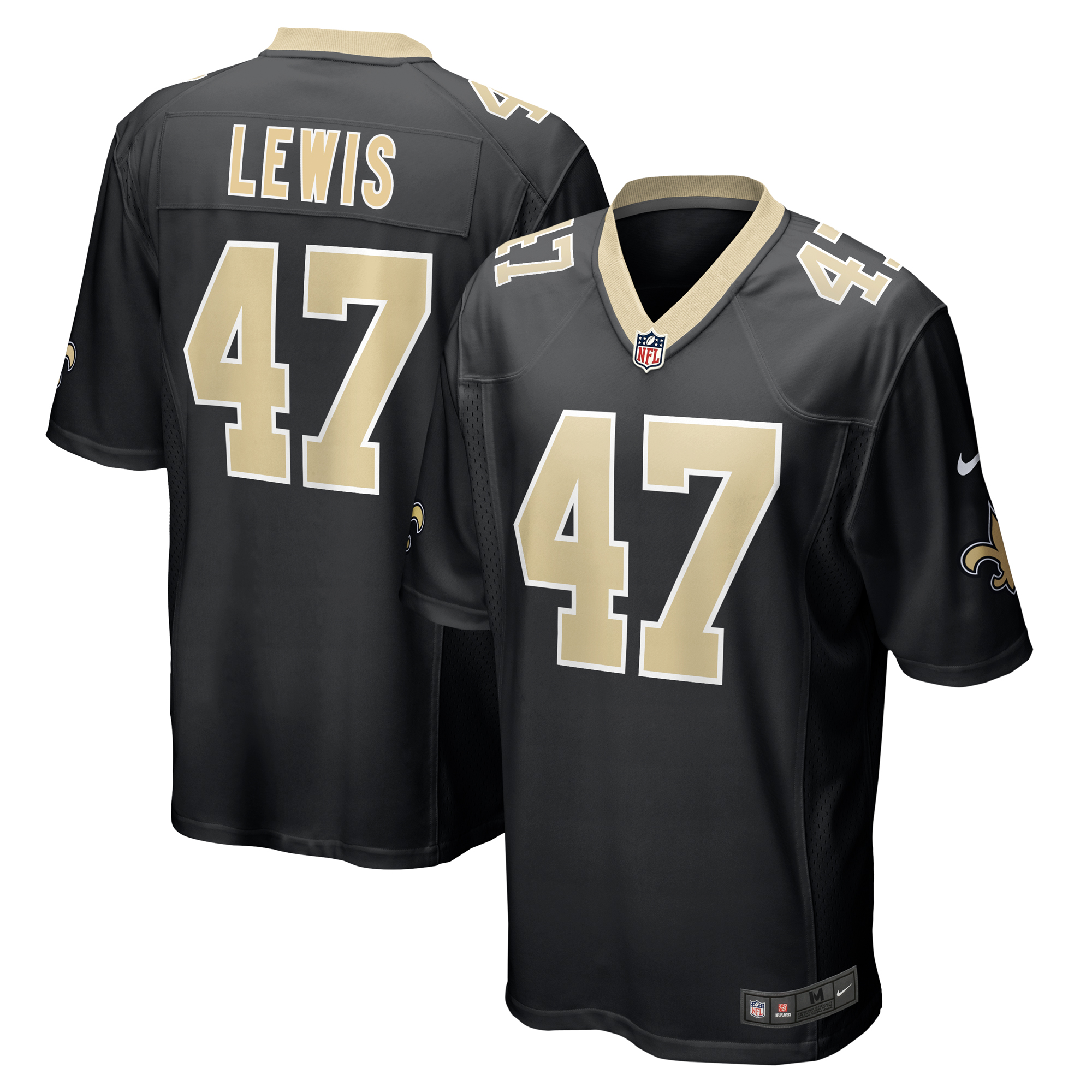 Men's Nike Terrell Lewis Black New Orleans Saints Game Jersey