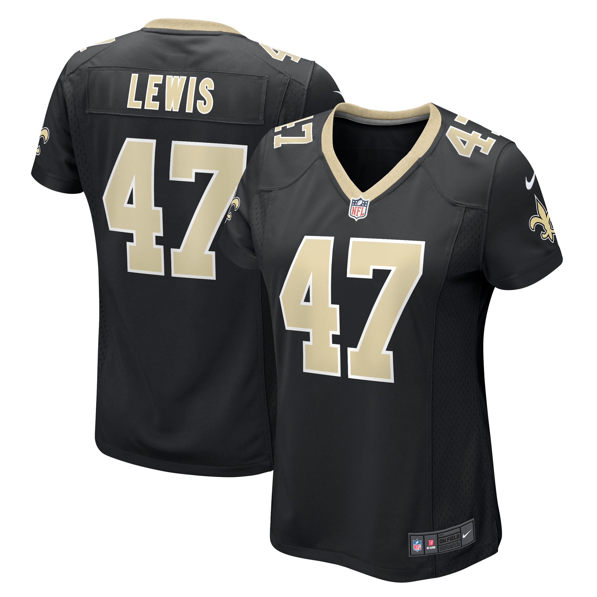 Women's Nike Terrell Lewis Black New Orleans Saints Game Jersey