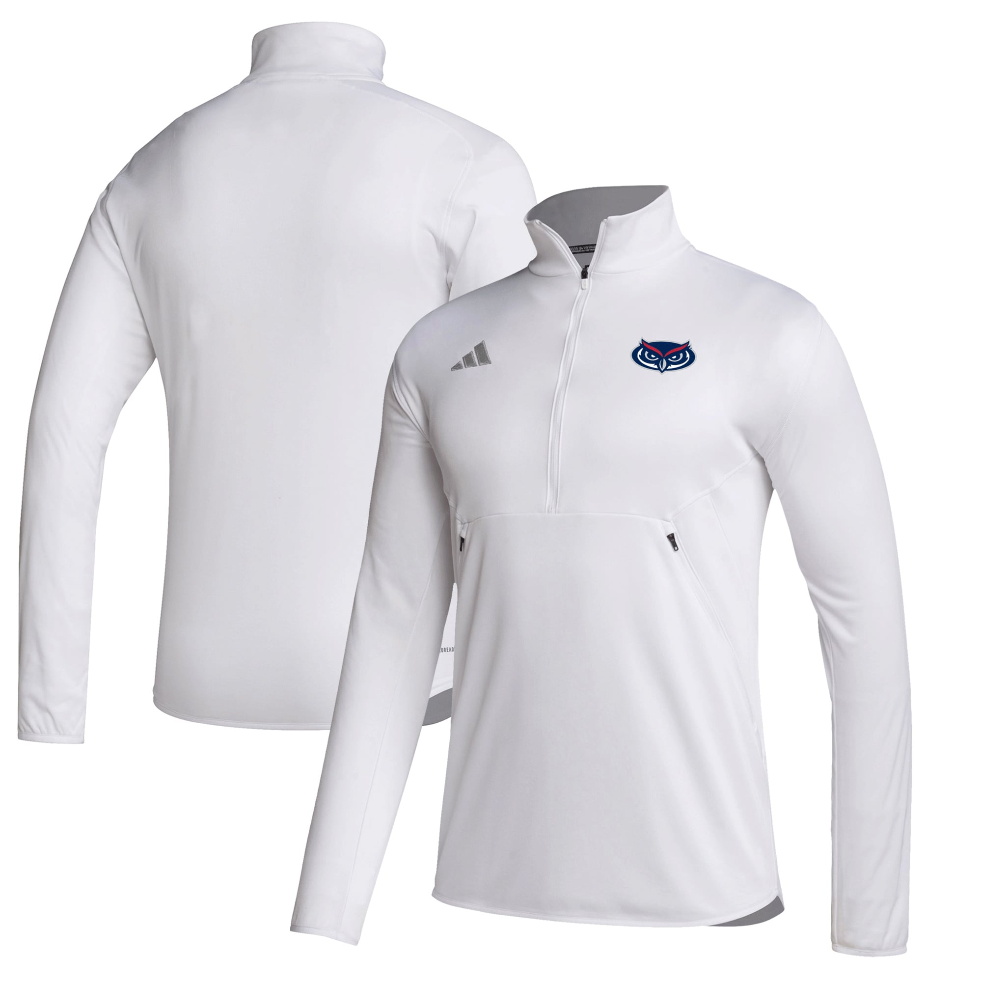 Men's adidas  White Florida Atlantic Owls Stadium Knit Quarter-Zip Pullover Jacket