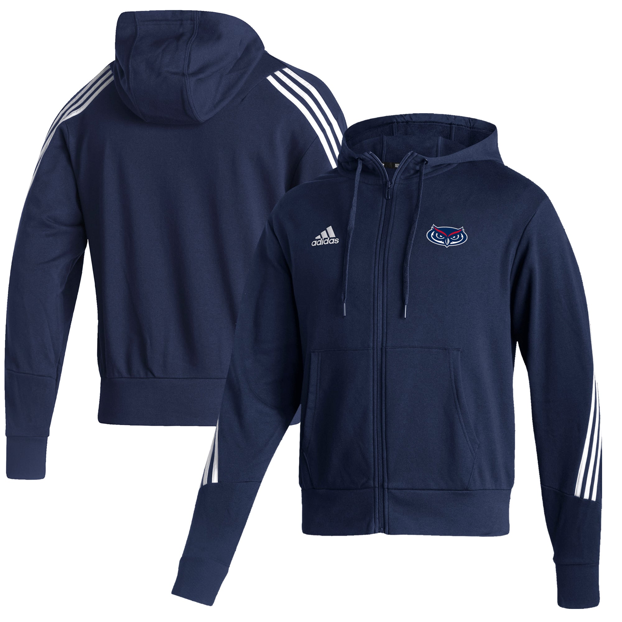 Men's adidas  Navy Florida Atlantic Owls Fashion Full-Zip Hoodie
