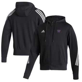 Men's adidas  Black Washington Huskies Fashion Full-Zip Hoodie