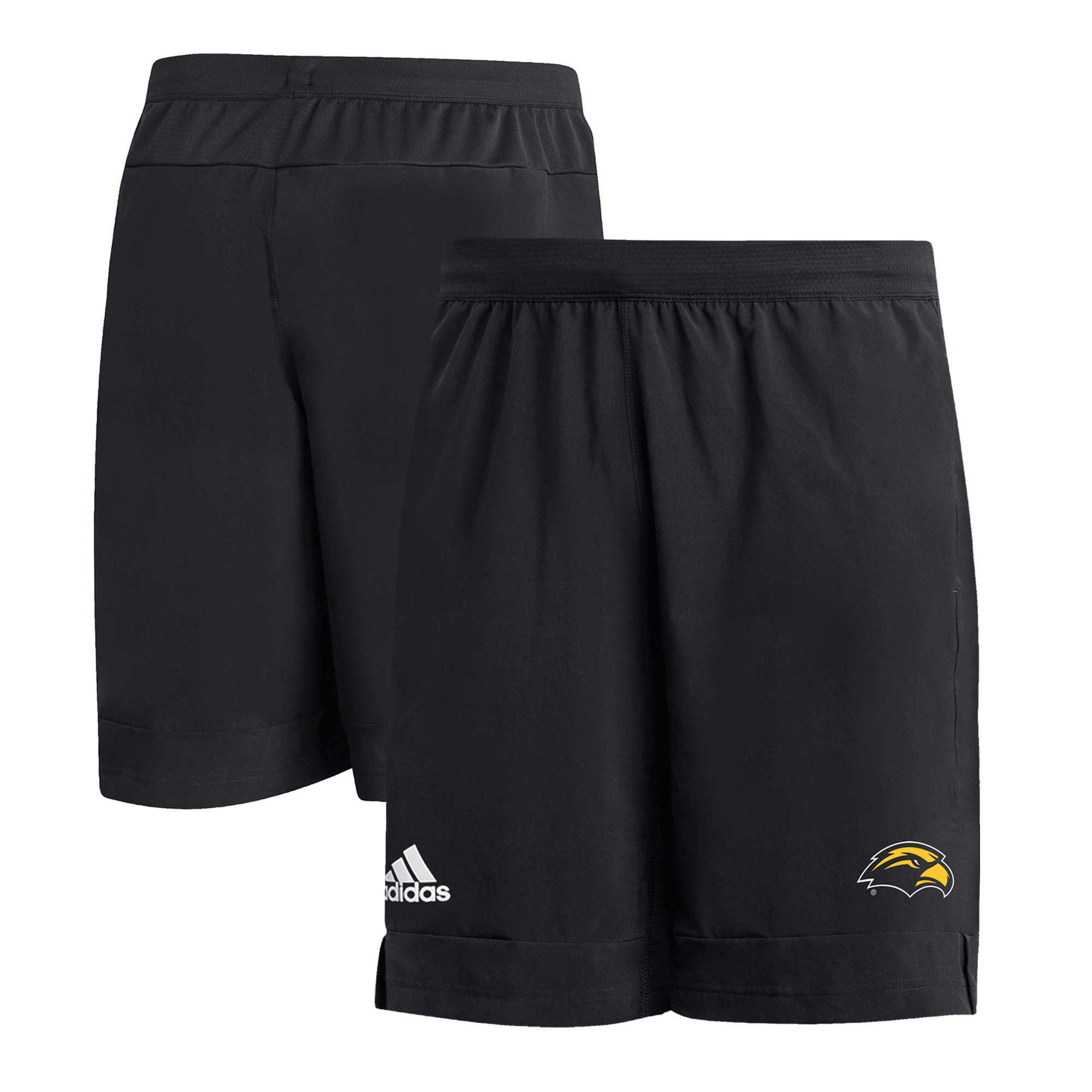 Men's adidas  Black Southern Miss Golden Eagles 9" Heat Ready Woven Shorts