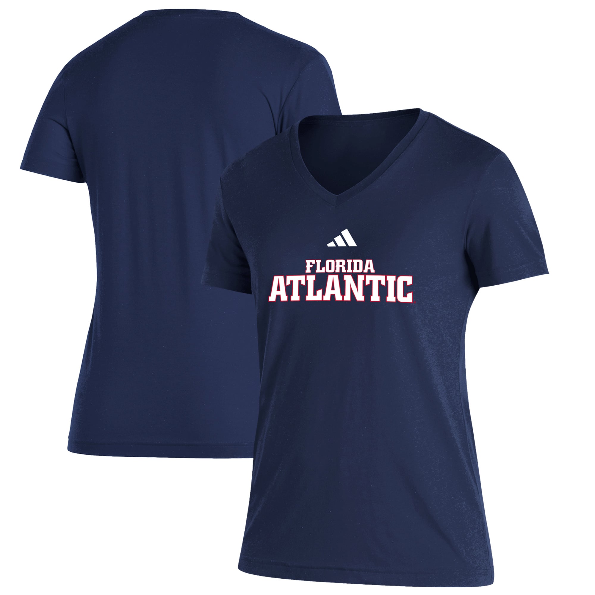 Women's adidas  Navy Florida Atlantic Owls Blend V-Neck T-Shirt