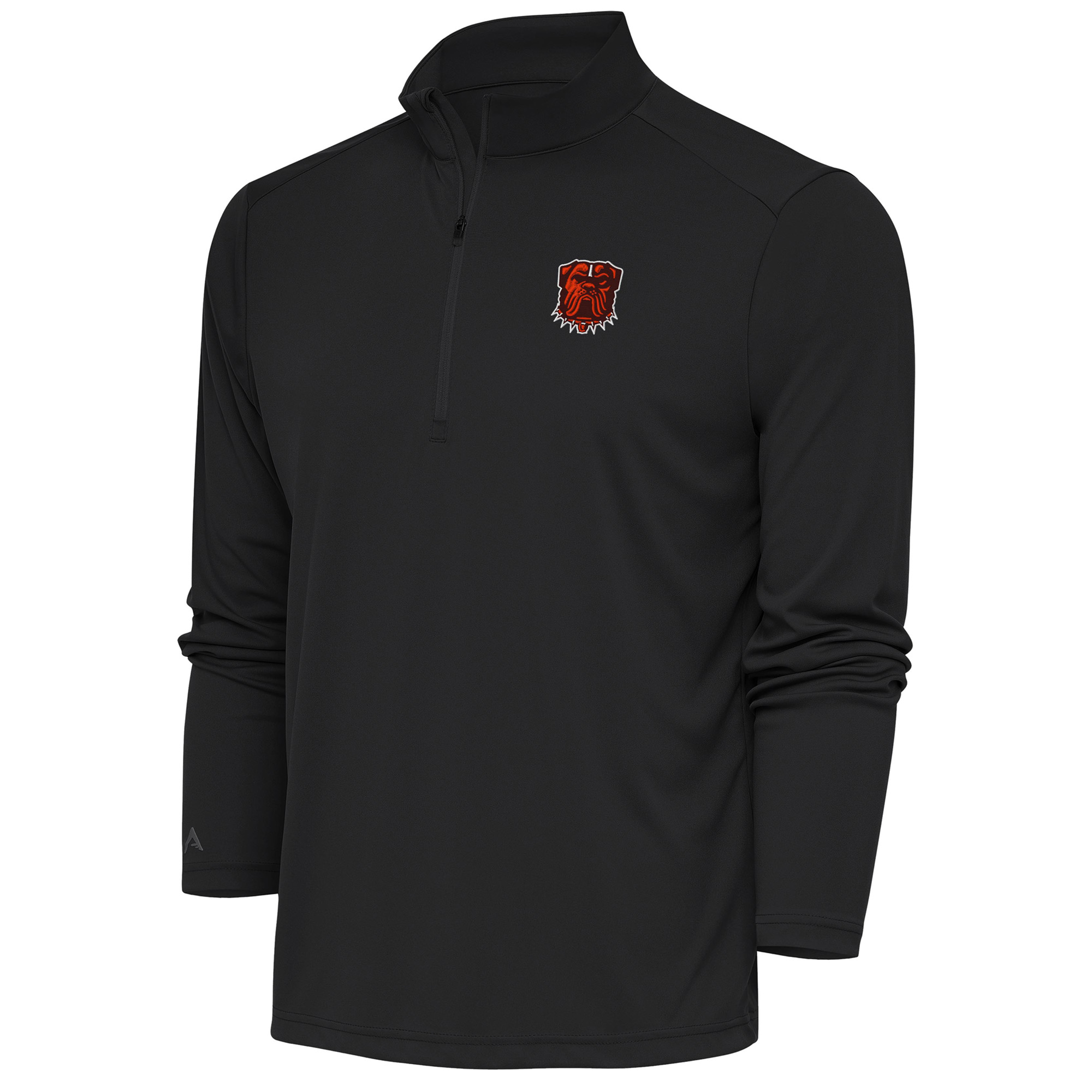 Men’s Antigua Charcoal Cleveland Browns Tribute Quarter-Zip Pullover Top Men’s Antigua Charcoal Cleveland Browns Tribute Quarter-Zip Pullover Top