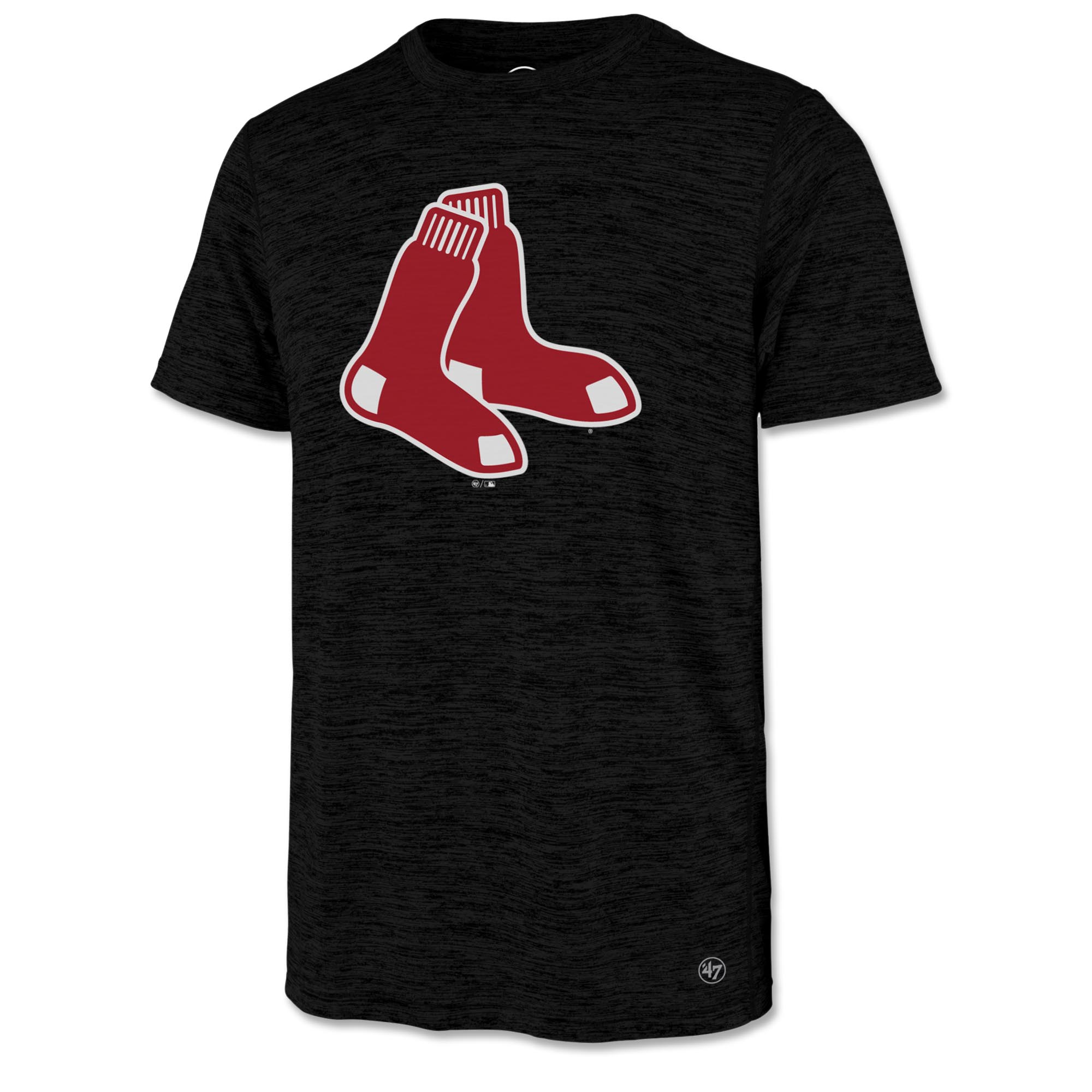 Men's '47 Black Boston Red Sox Impact Two Sox T-Shirt: retailer-supplied image