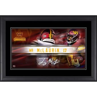 Terry McLaurin Washington Commanders Facsimile Signature Framed 10" x 18" Player Nameplate Collage