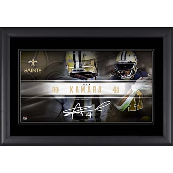 Alvin Kamara New Orleans Saints Facsimile Signature Framed 10" x 18" Player Nameplate Collage