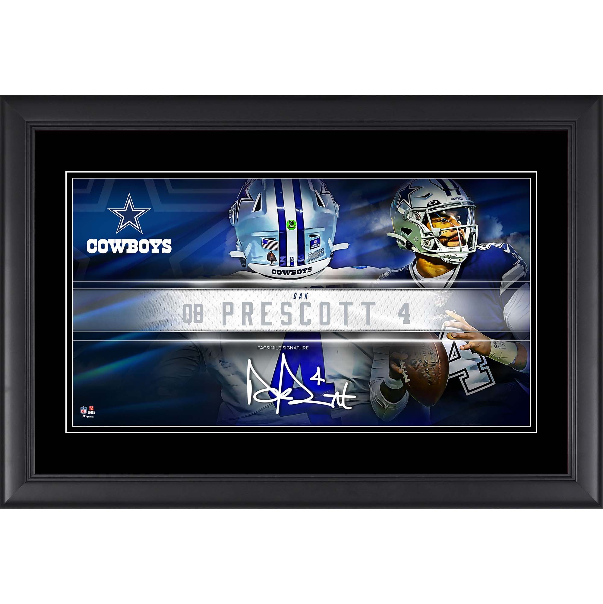 Dak Prescott Dallas Cowboys Facsimile Signature Framed 10″ x 18″ Player Nameplate Collage Dak Prescott Dallas Cowboys Facsimile Signature Framed 10″ x 18″ Player Nameplate Collage