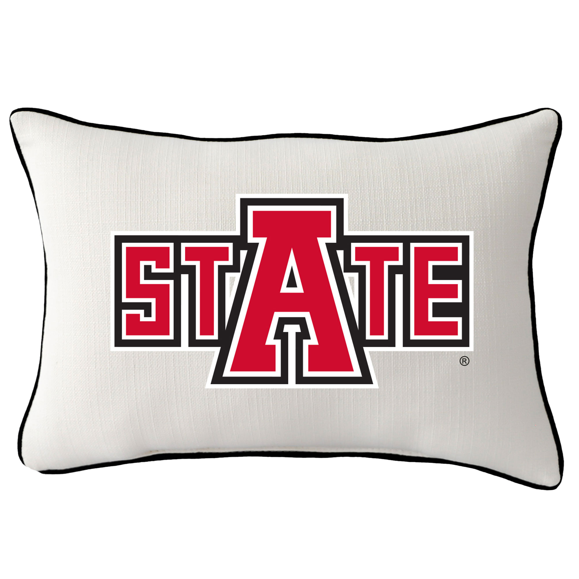 Arkansas State Red Wolves Logo Rectangular Piped Pillow