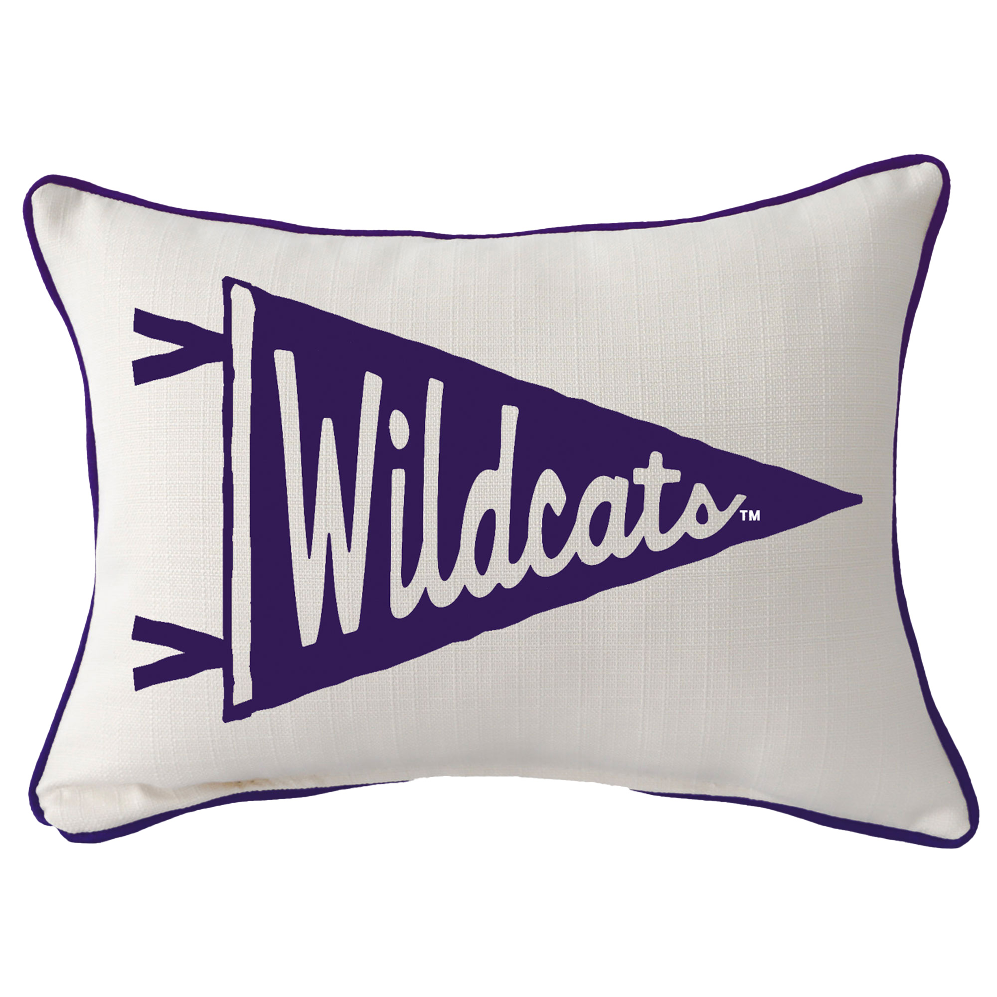 Kansas State Wildcats Pennant Rectangular Piped Pillow