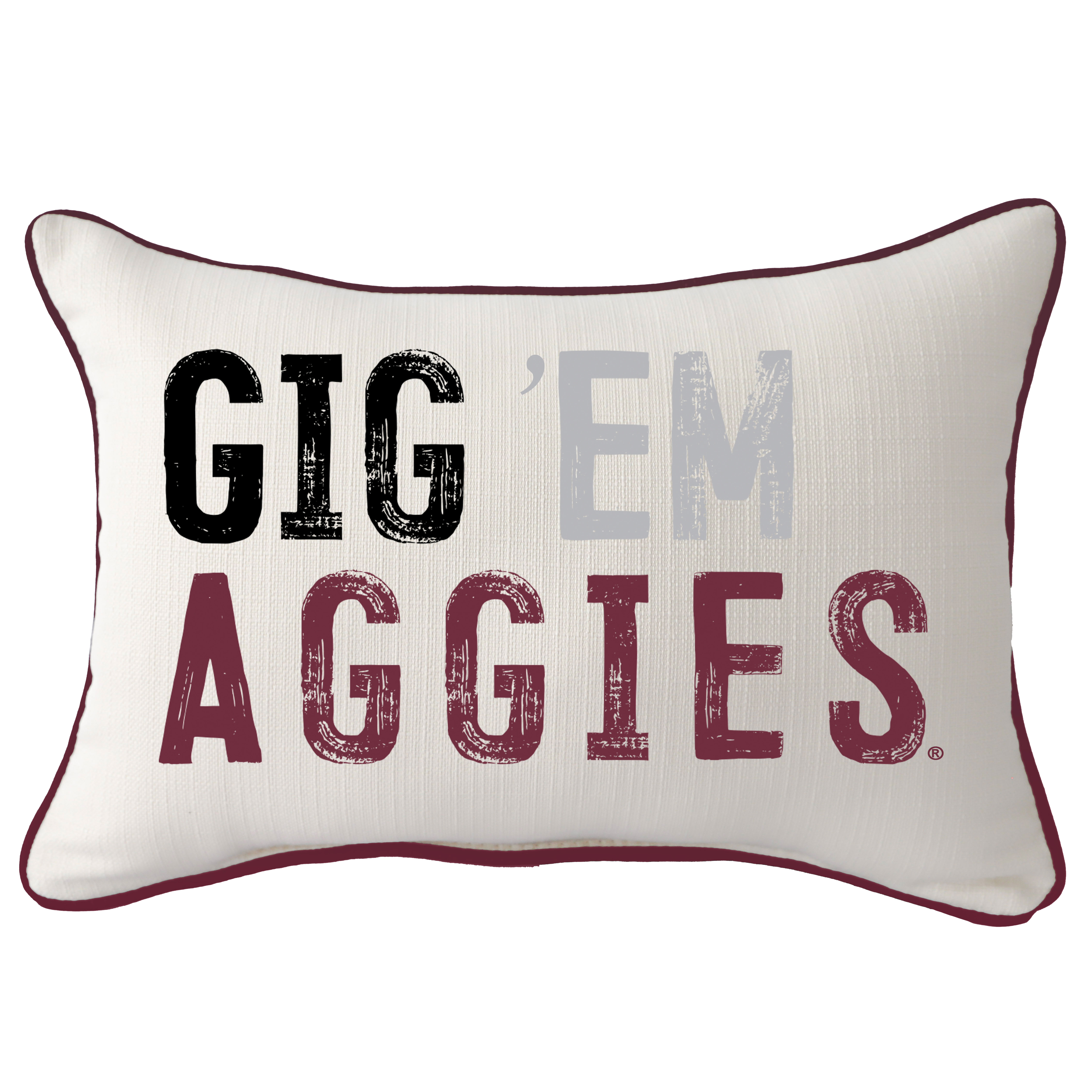 Texas A&M Aggies Distressed Logo Rectangular Piped Pillow