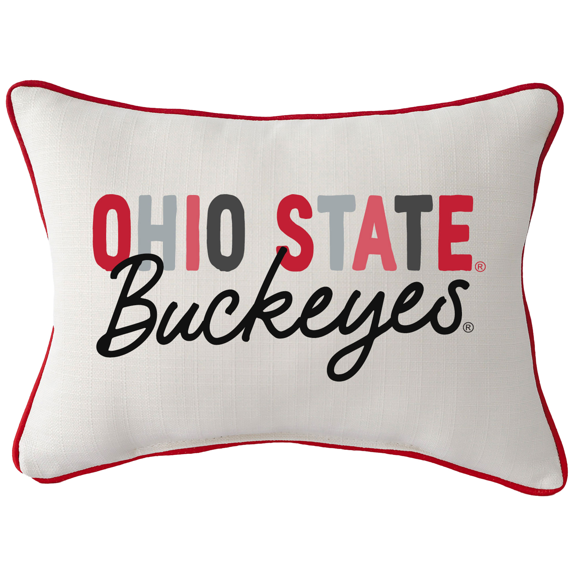 Ohio State Buckeyes Tones Rectangular Piped Pillow