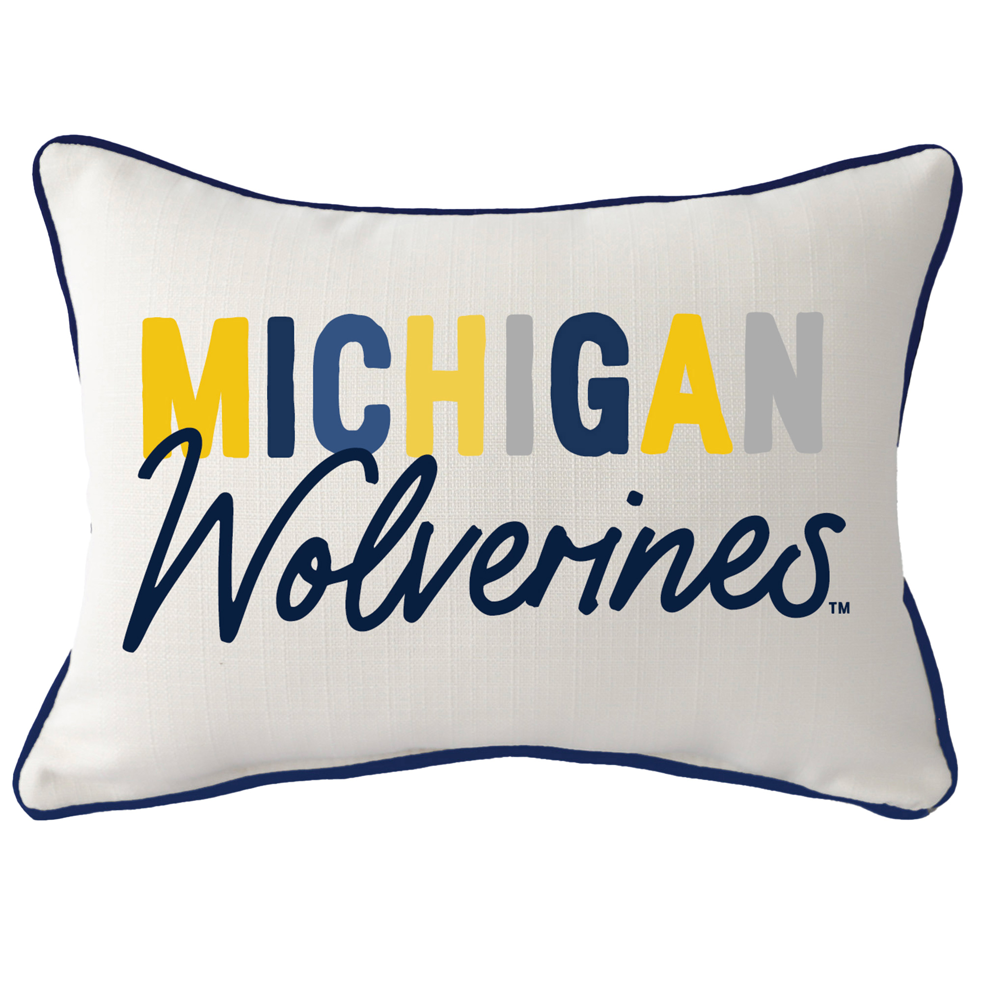 Michigan Wolverines Tones Rectangular Piped Pillow