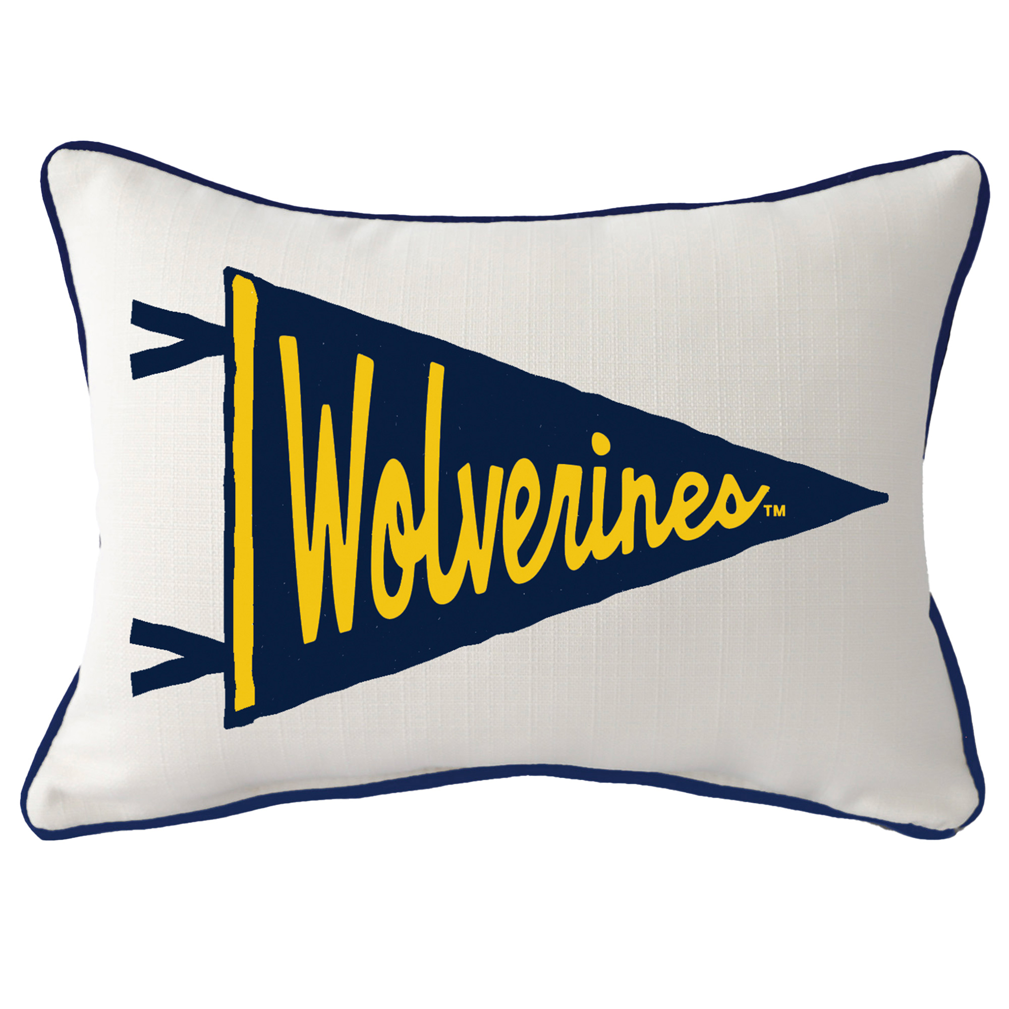 Michigan Wolverines Pennant Rectangular Piped Pillow