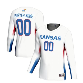 Unisex GameDay Greats  White Kansas Jayhawks NIL Pick-A-Player Lightweight Volleyball Jersey