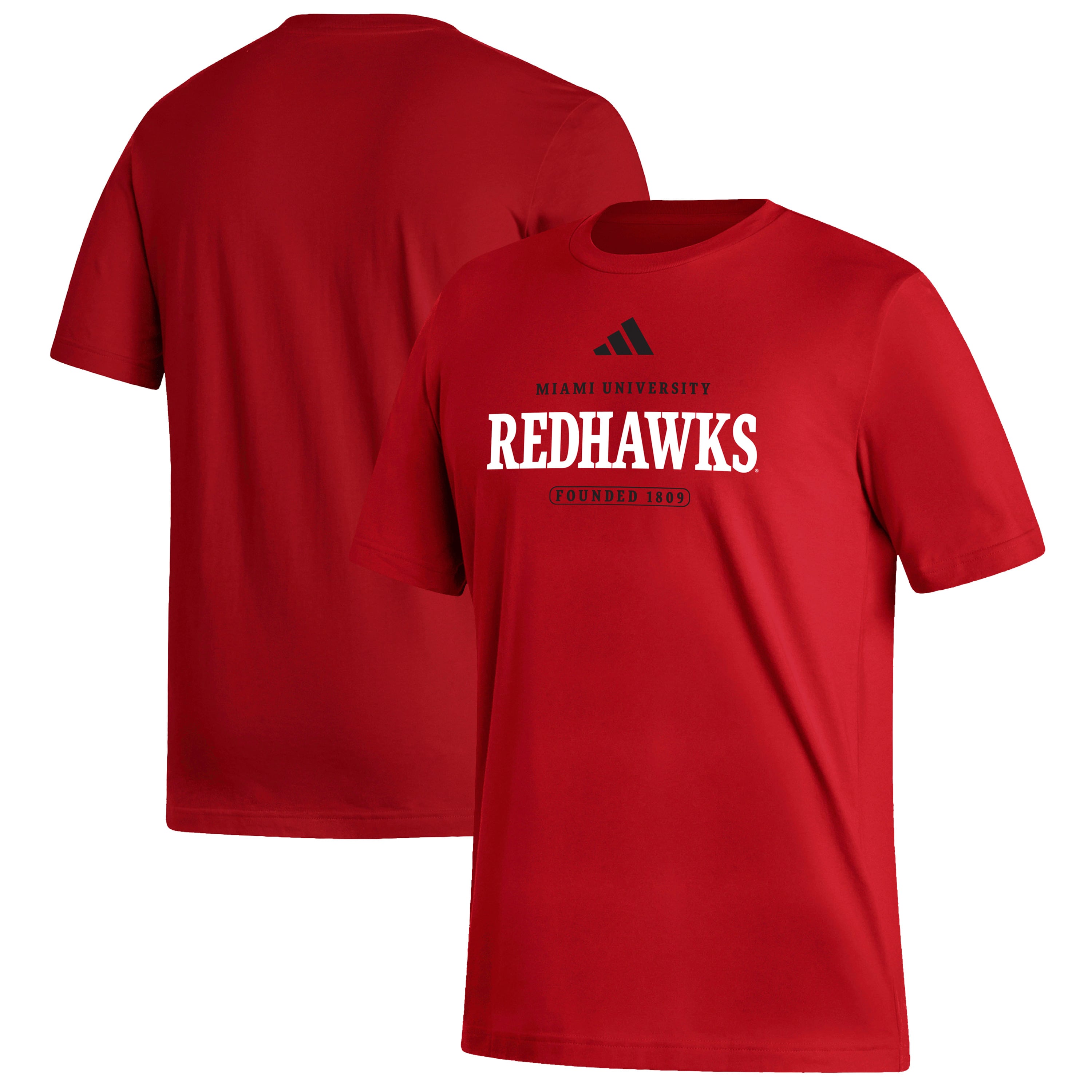 Men's adidas  Red Miami University RedHawks Fresh Decorated T-Shirt