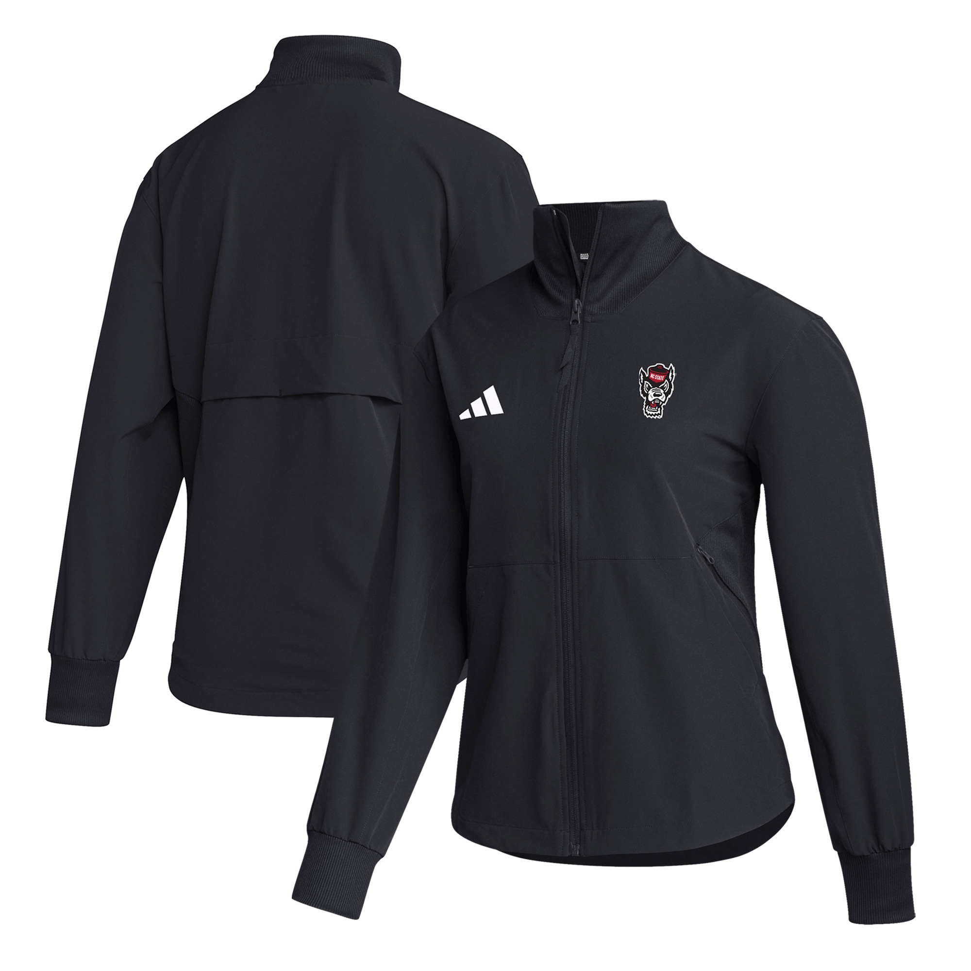 Women's adidas  Black NC State Wolfpack Travel Full-Zip Woven Jacket