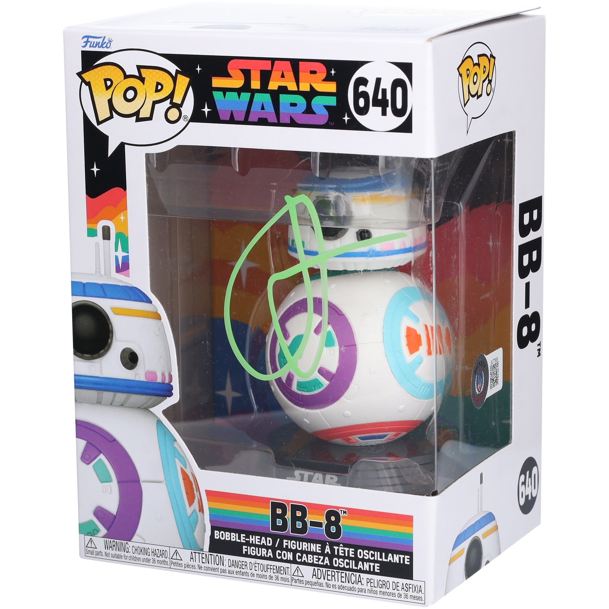 J.J. Abrams Star Wars Autographed BB-8 #640 Funko Pop! Vinyl Figure - Signed in Light Green Ink - BAS