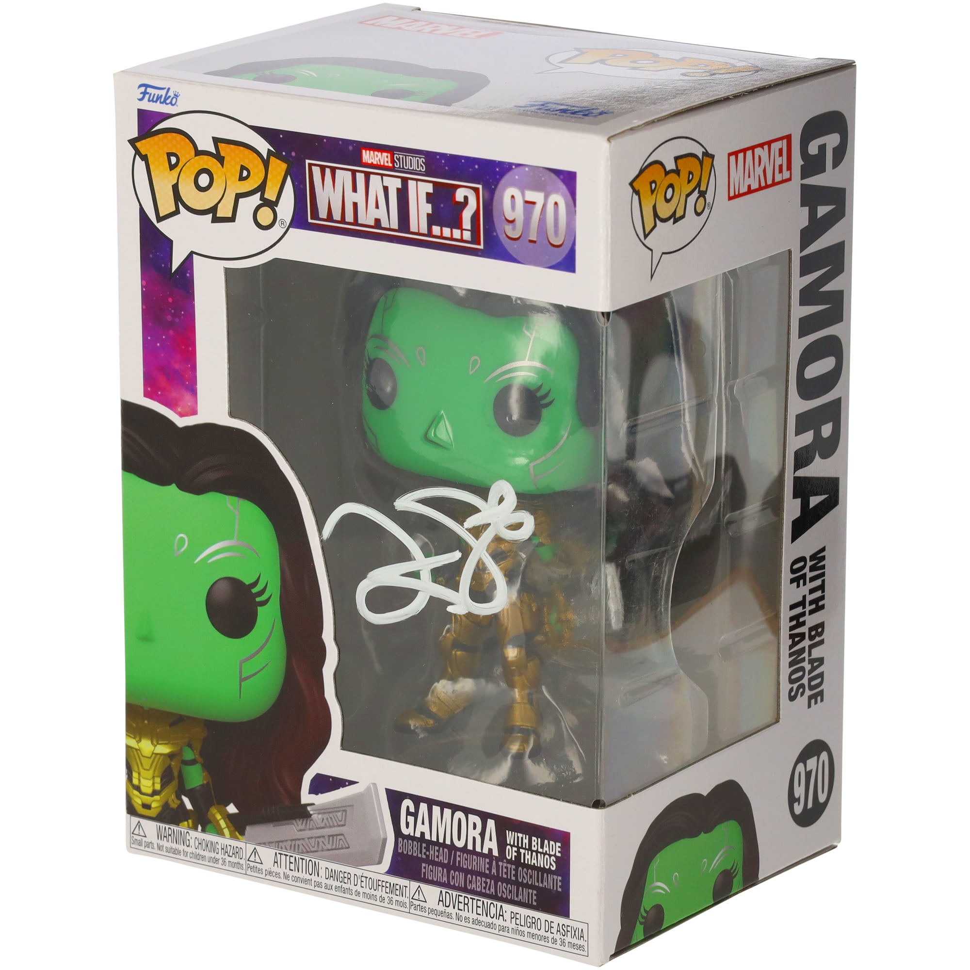 Zoe Saldana Marvel What If...? Autographed Gamora with Blade of Thanos #970 Funko Pop!