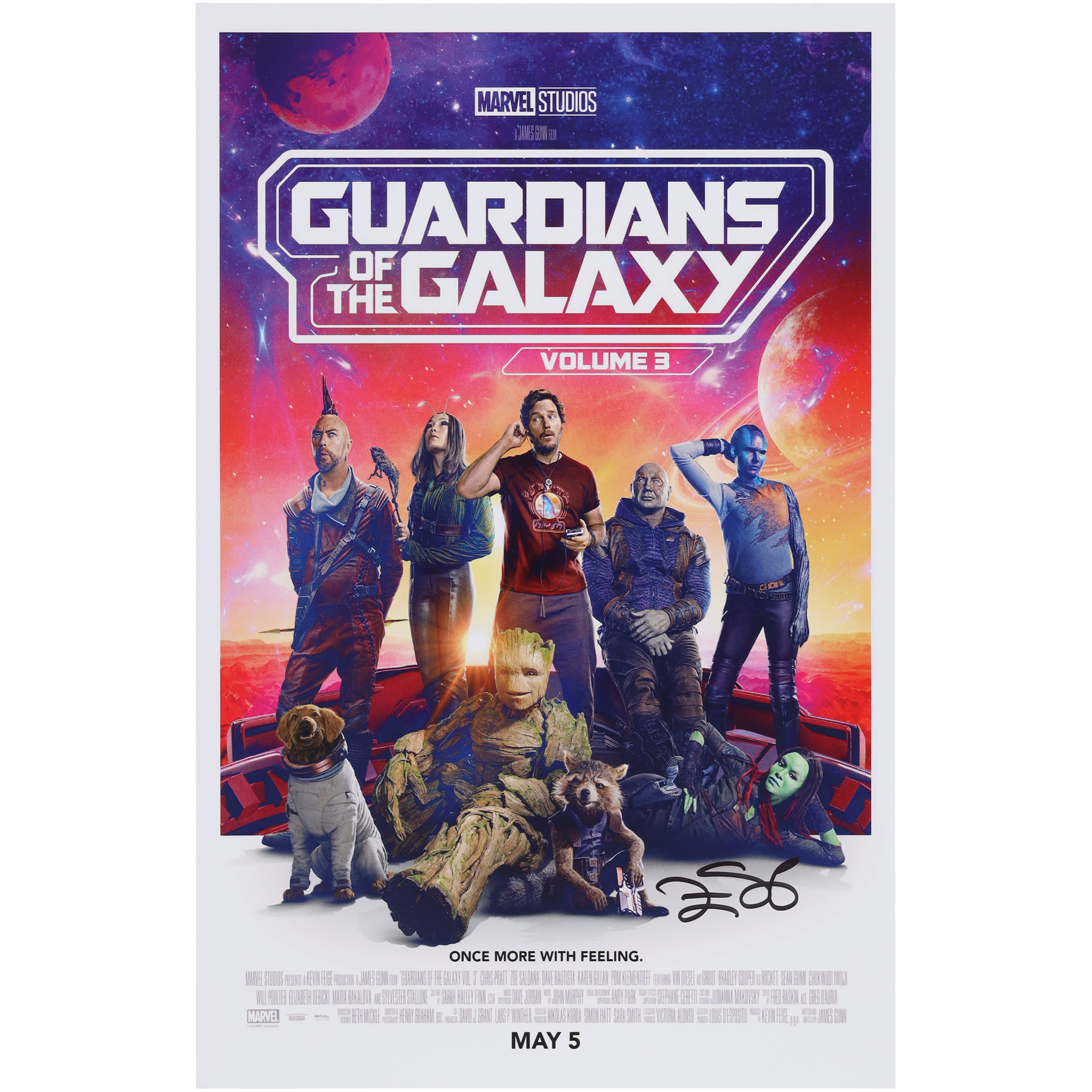 Zoe Saldana Guardians of the Galaxy Volume 3 Autographed 11" x 17" Movie Poster