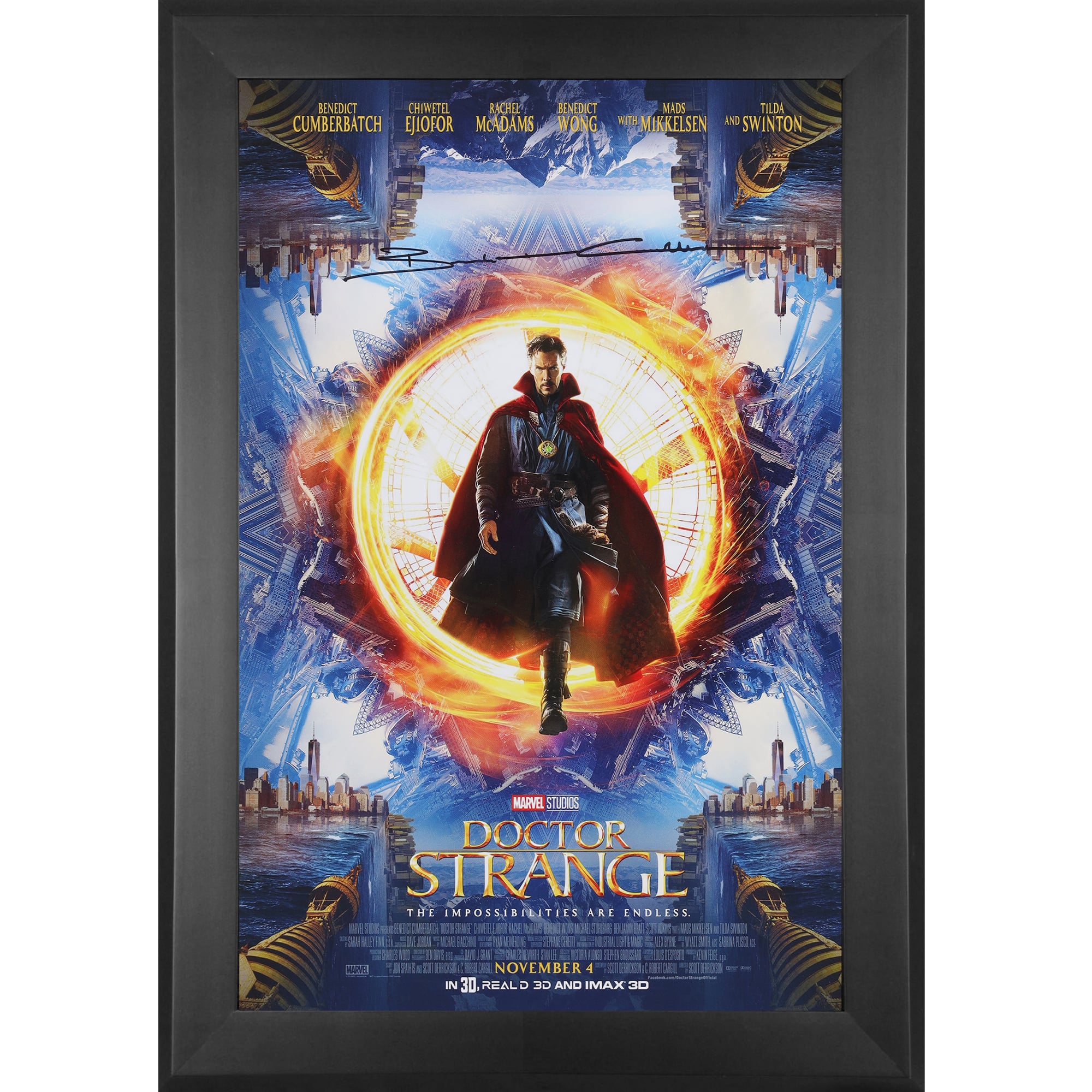 Benedict Cumberbatch Doctor Strange Autographed Framed 11" x 17" Movie Poster