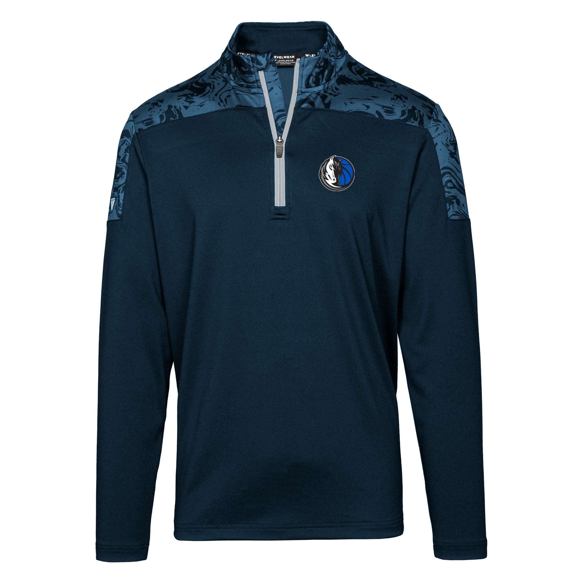 Men's Levelwear Navy Dallas Mavericks Luca Insignia Core Quarter-Zip Pullover Top
