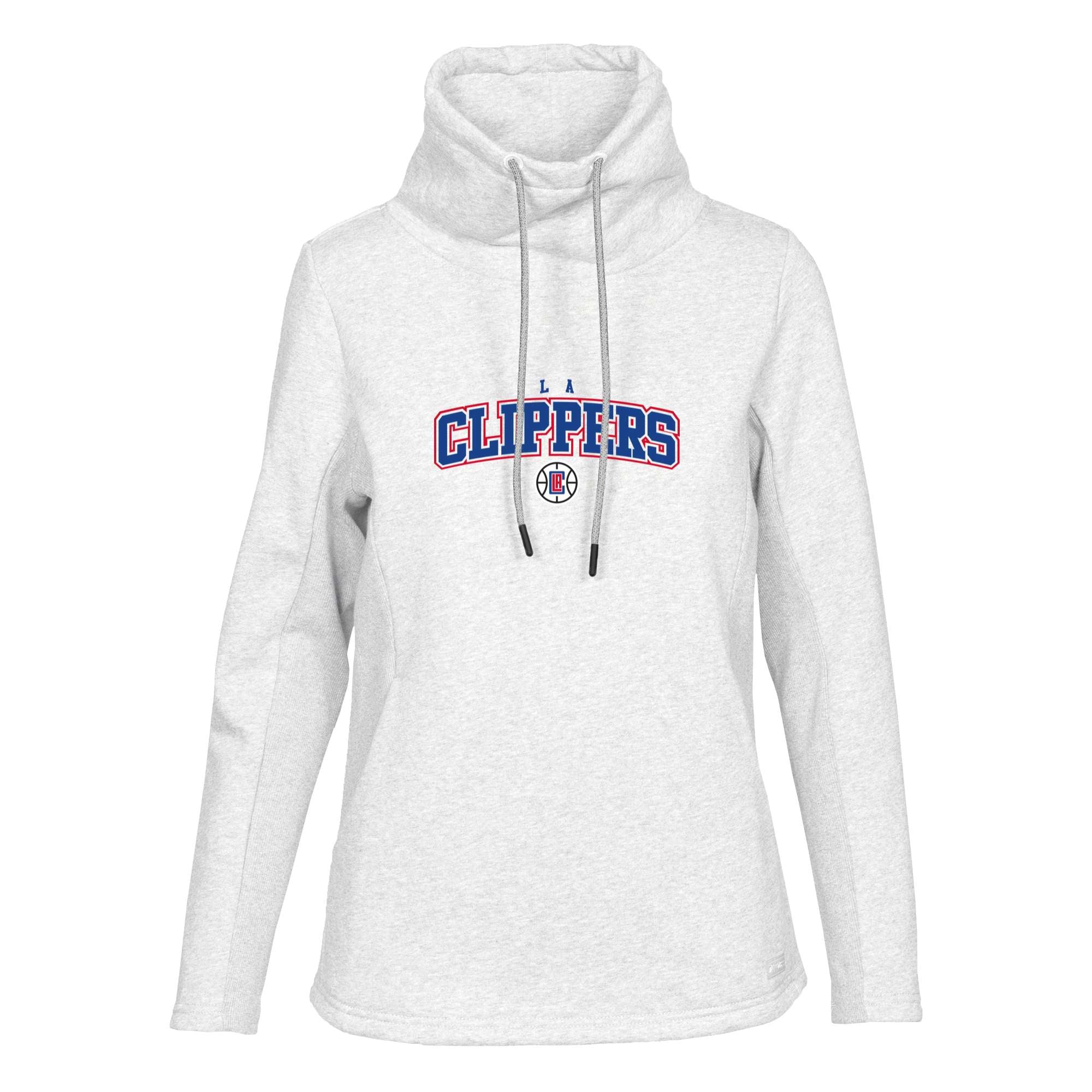 Women's Levelwear White LA Clippers Loop Pullover Sweatshirt
