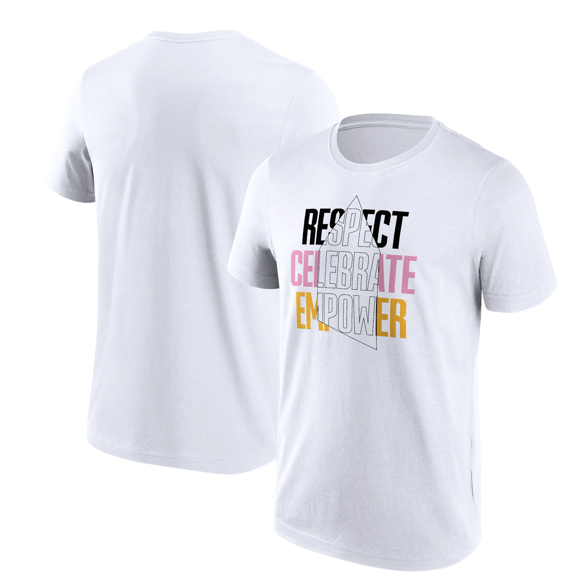 T-shirt grafica Everton EITC Respect Celebrate Empower - Bianca - Unisex: retailer-supplied image