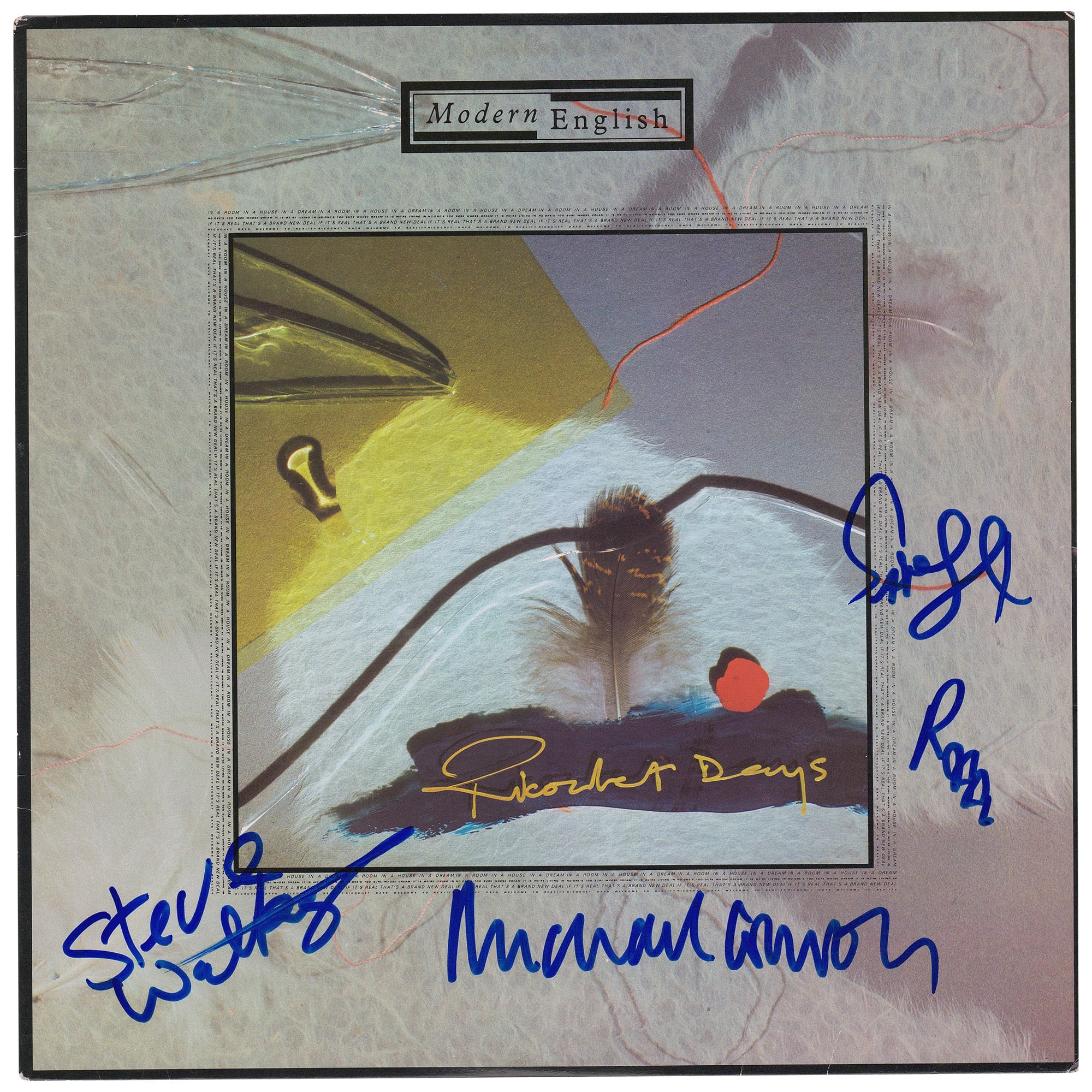 Michael Conroy, Robbie Grey, Gary McDowell & Stephen Walker Autographed Modern English Ricochet Days Album - JSA