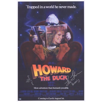 Ed Gale & Lea Thompson Autographed Howard the Duck Movie Poster with Multiple Inscriptions - BAS