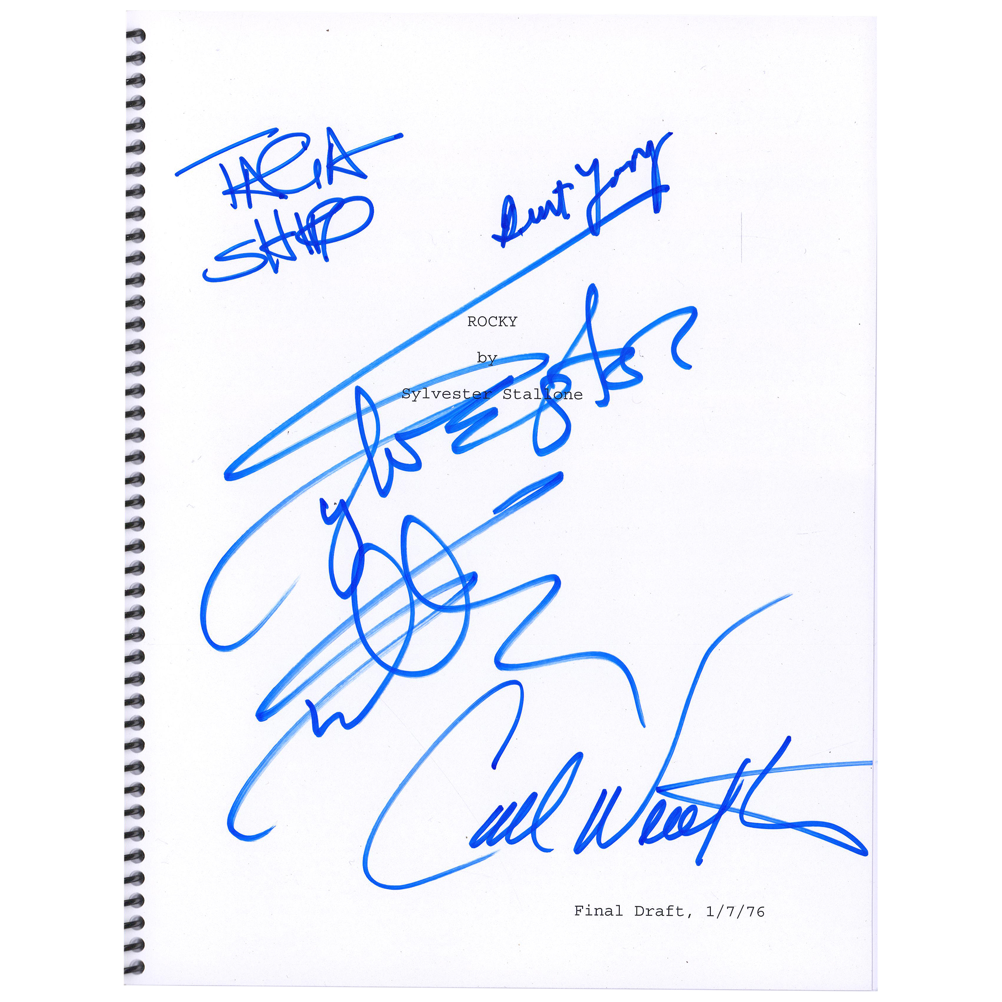 Rocky Cast Autographed Script Poster with 4 Signatures