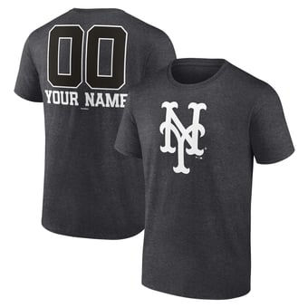 Men's Charcoal New York Mets Personalized Monochrome Name & Number T-Shirt