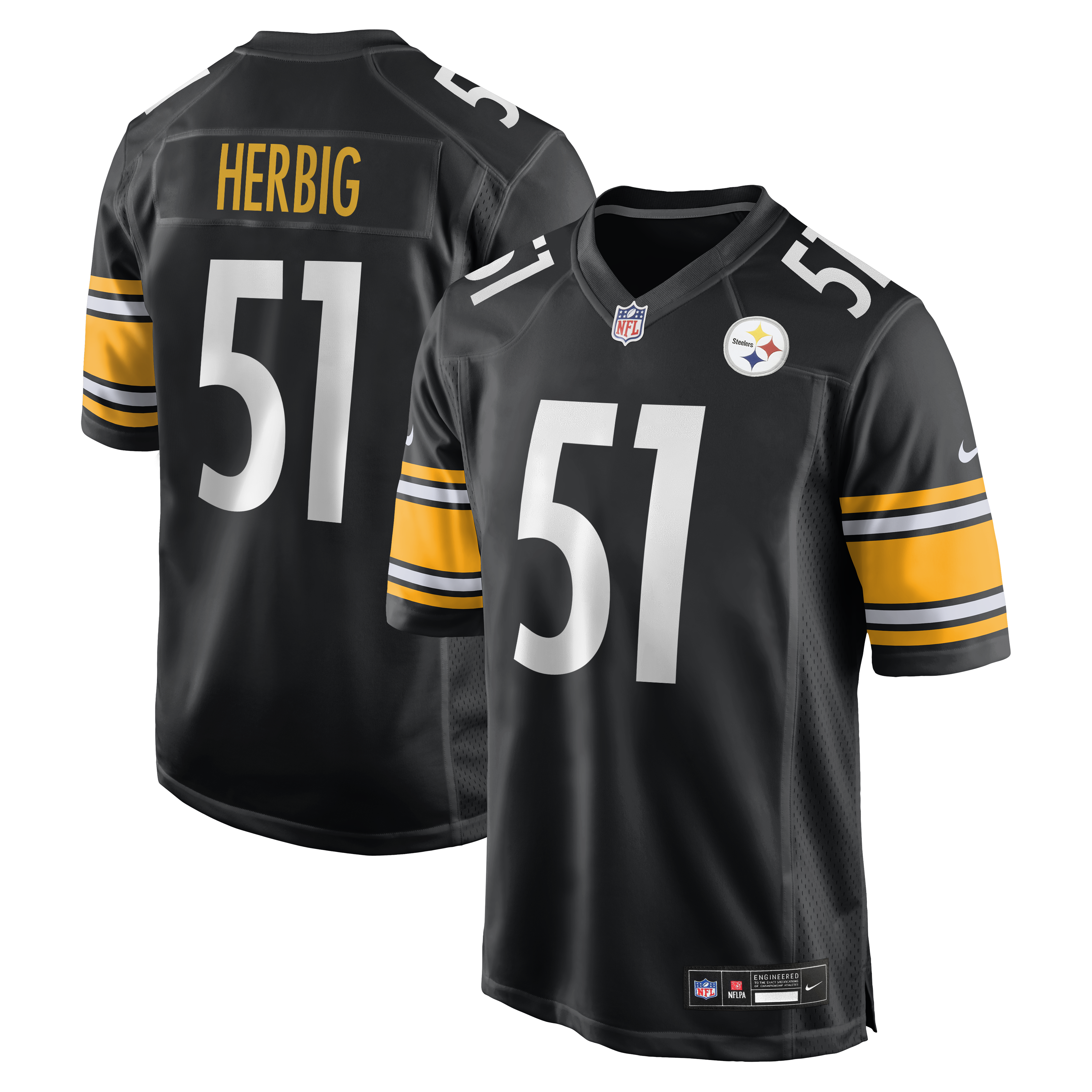 Men's Nike Nick Herbig  Black Pittsburgh Steelers  Game Jersey