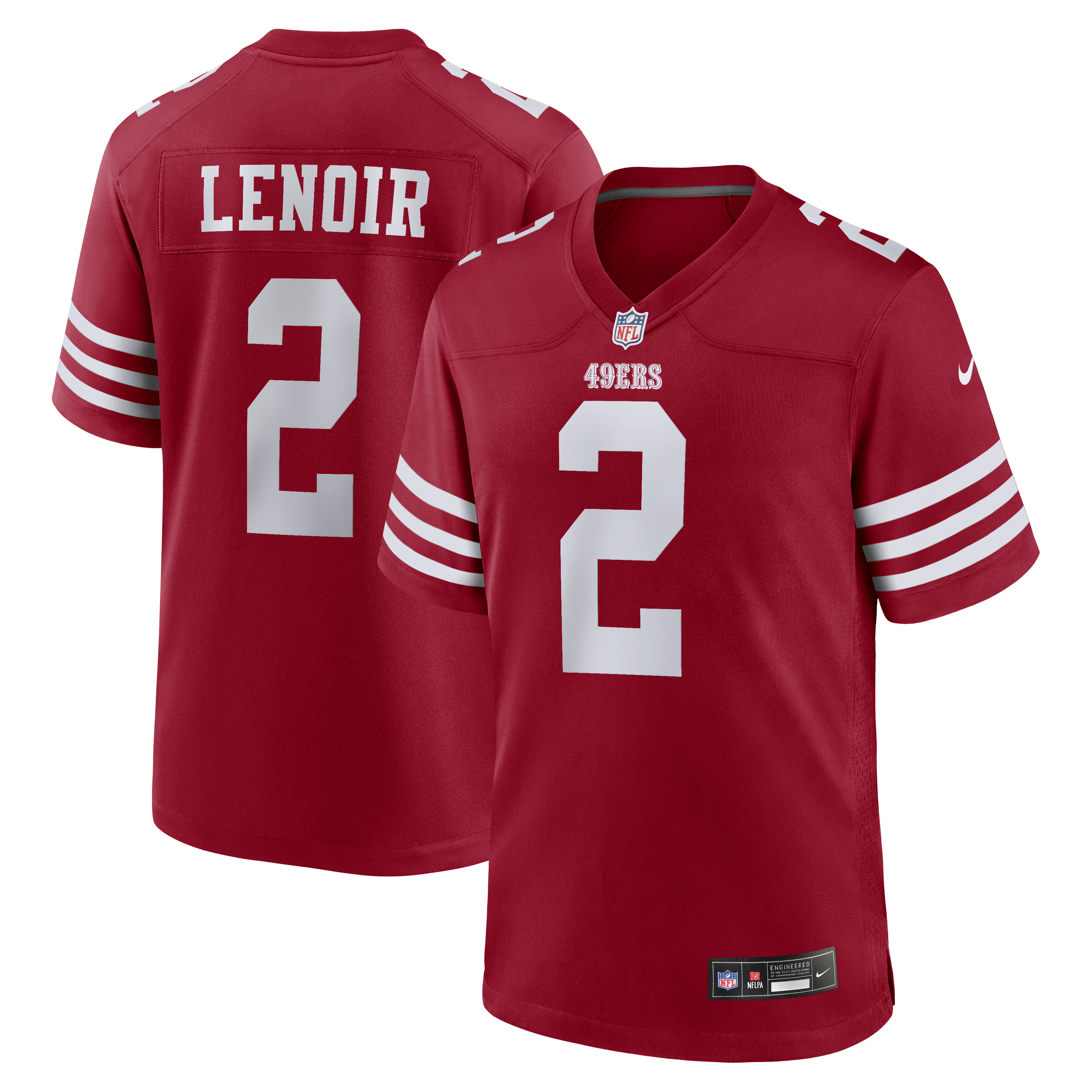 Men's Nike Deommodore Lenoir Scarlet San Francisco 49ers Game Jersey
