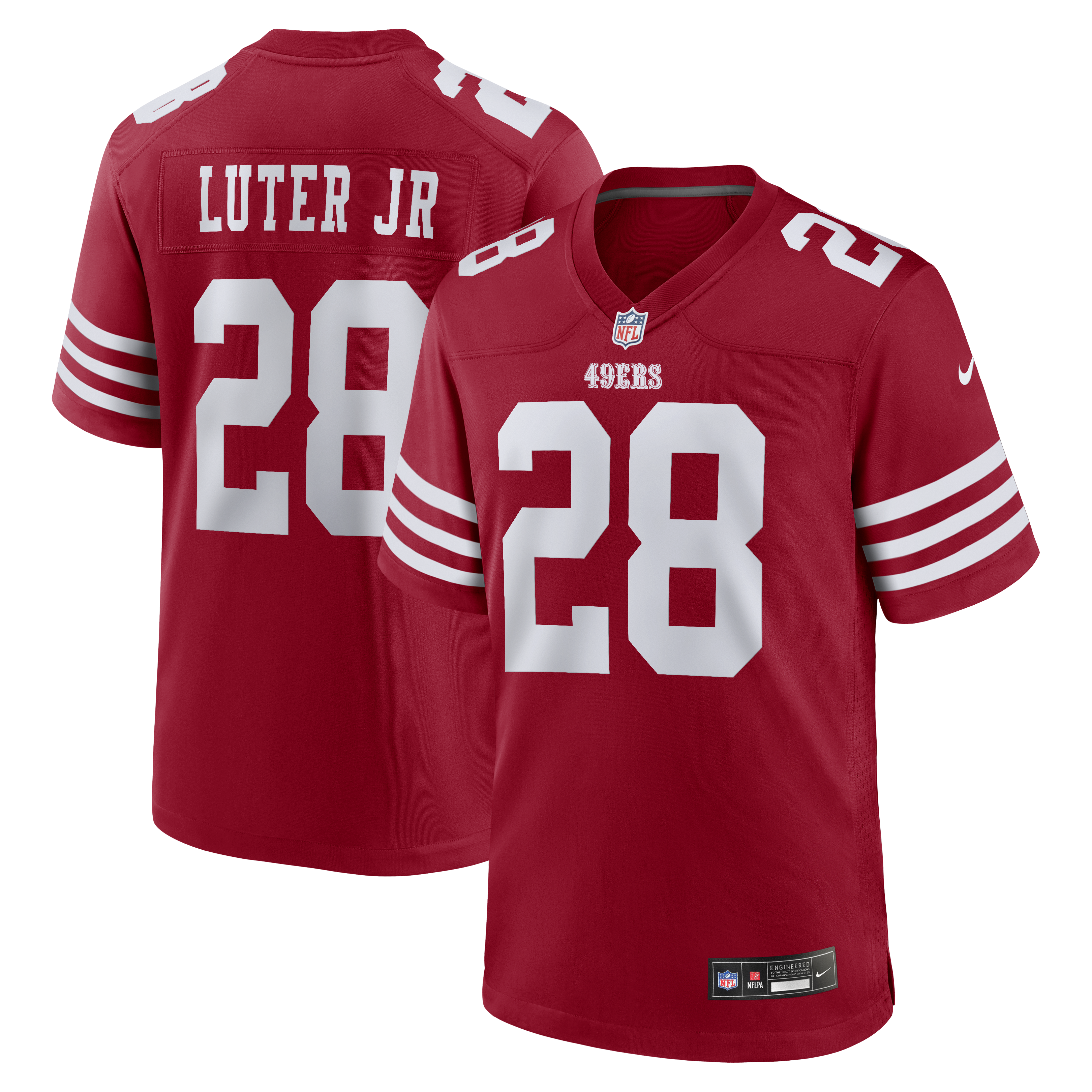 Men's Nike Darrell Luter Jr.  Scarlet San Francisco 49ers  Game Jersey