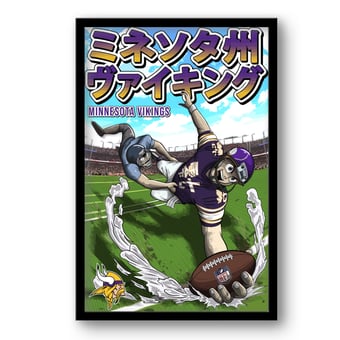 Minnesota Vikings 14" x 20" Framed Anime Art Print