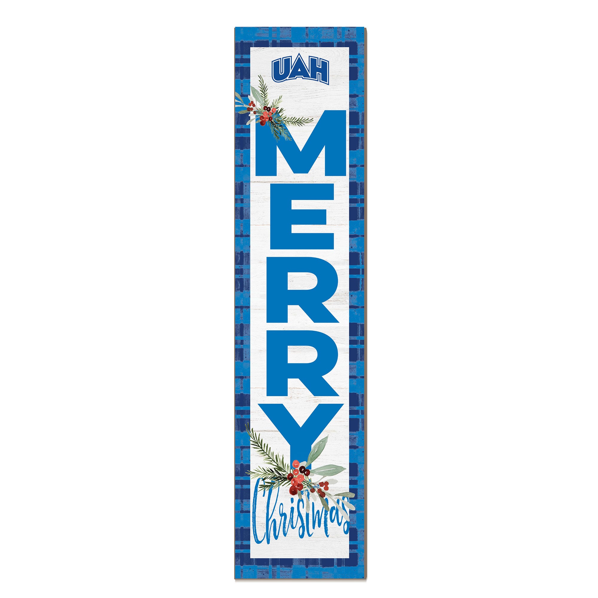 UAH Chargers 12'' x 48'' Outdoor Merry Christmas Leaner