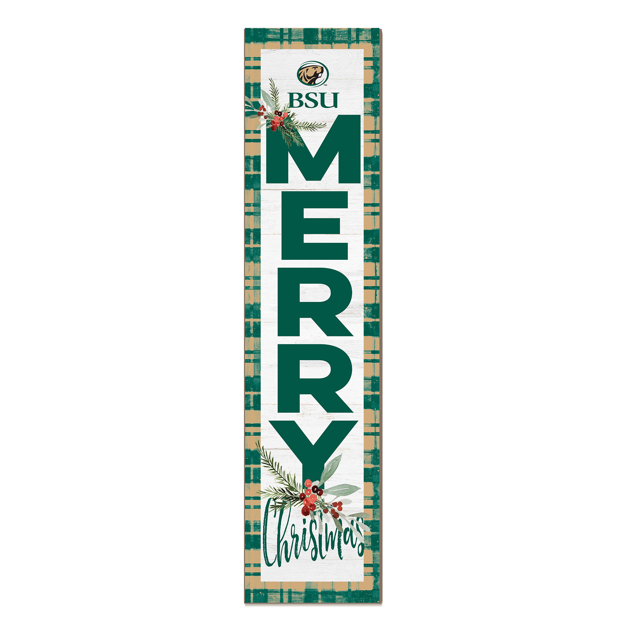 Bemidji State Beavers 12'' x 48'' Outdoor Merry Christmas Leaner