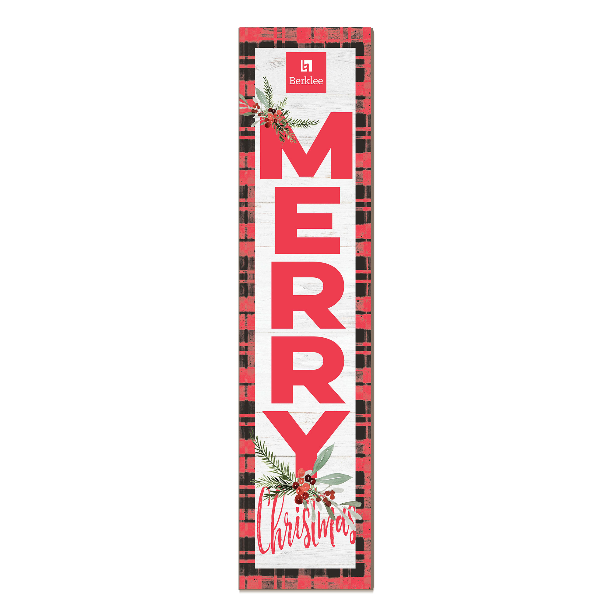Berklee College of Music 12'' x 48'' Outdoor Merry Christmas Leaner