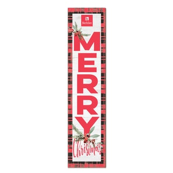 Berklee College of Music 12'' x 48'' Outdoor Merry Christmas Leaner