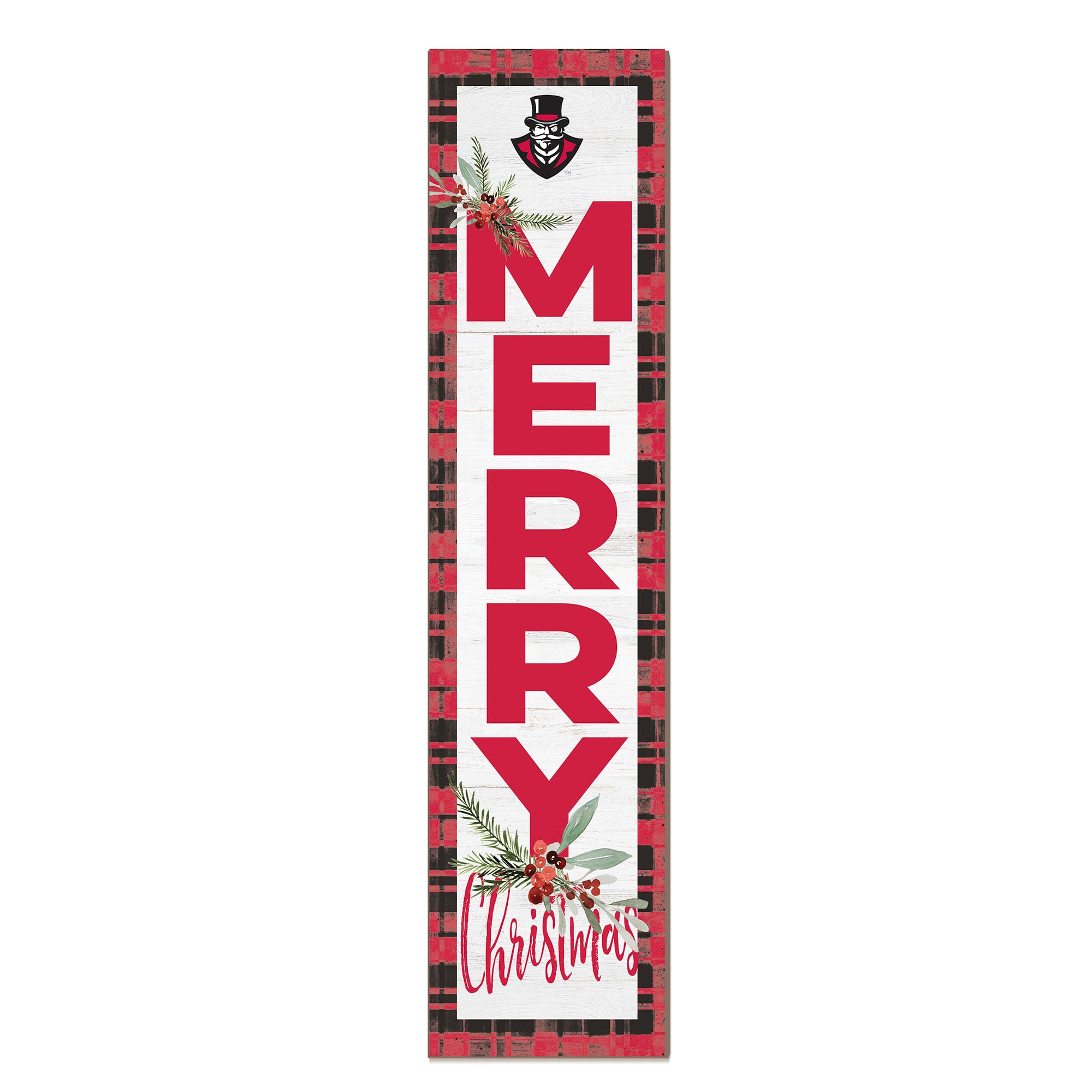 Austin Peay State Governors 12'' x 48'' Outdoor Merry Christmas Leaner