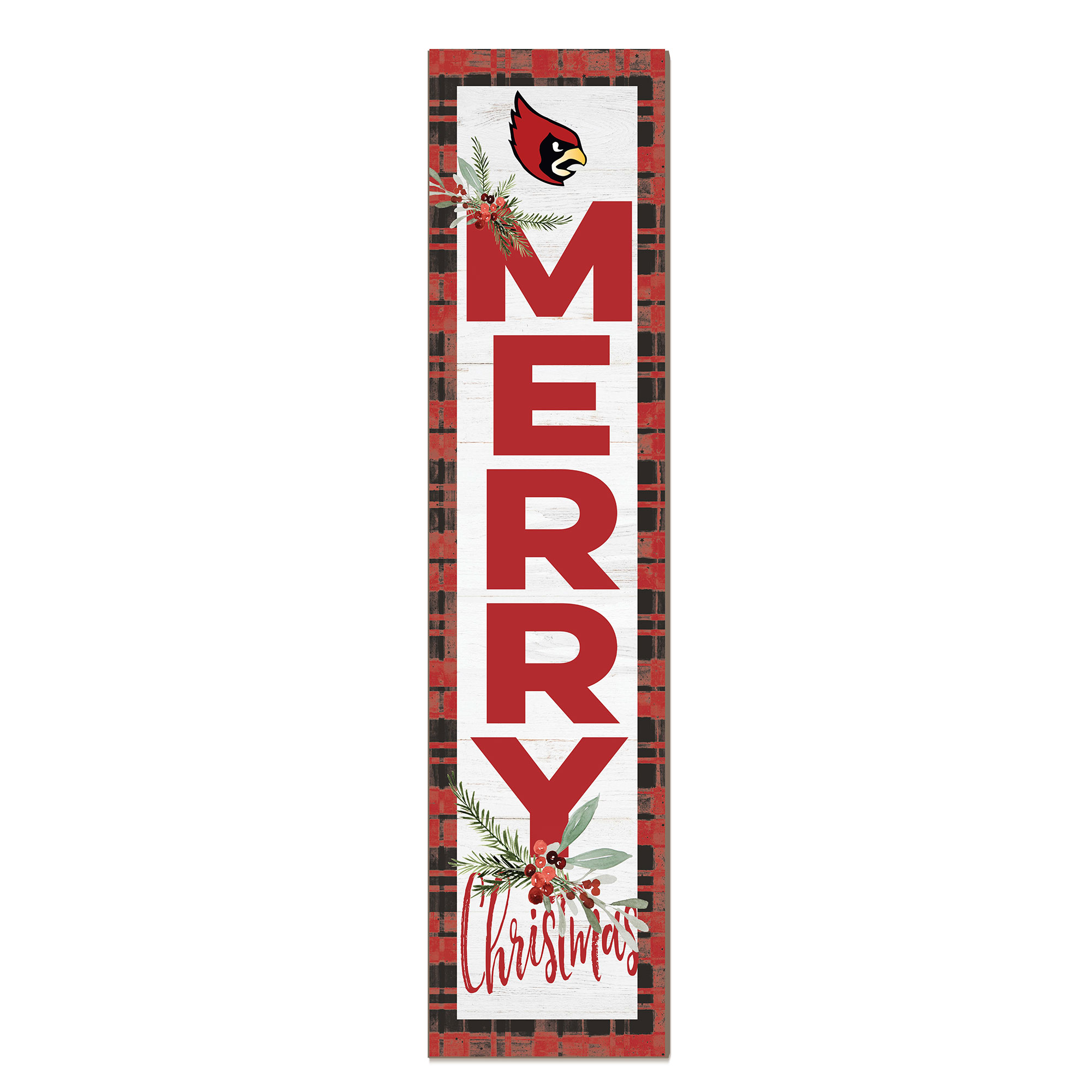Catholic University Cardinals 12'' x 48'' Outdoor Merry Christmas Leaner