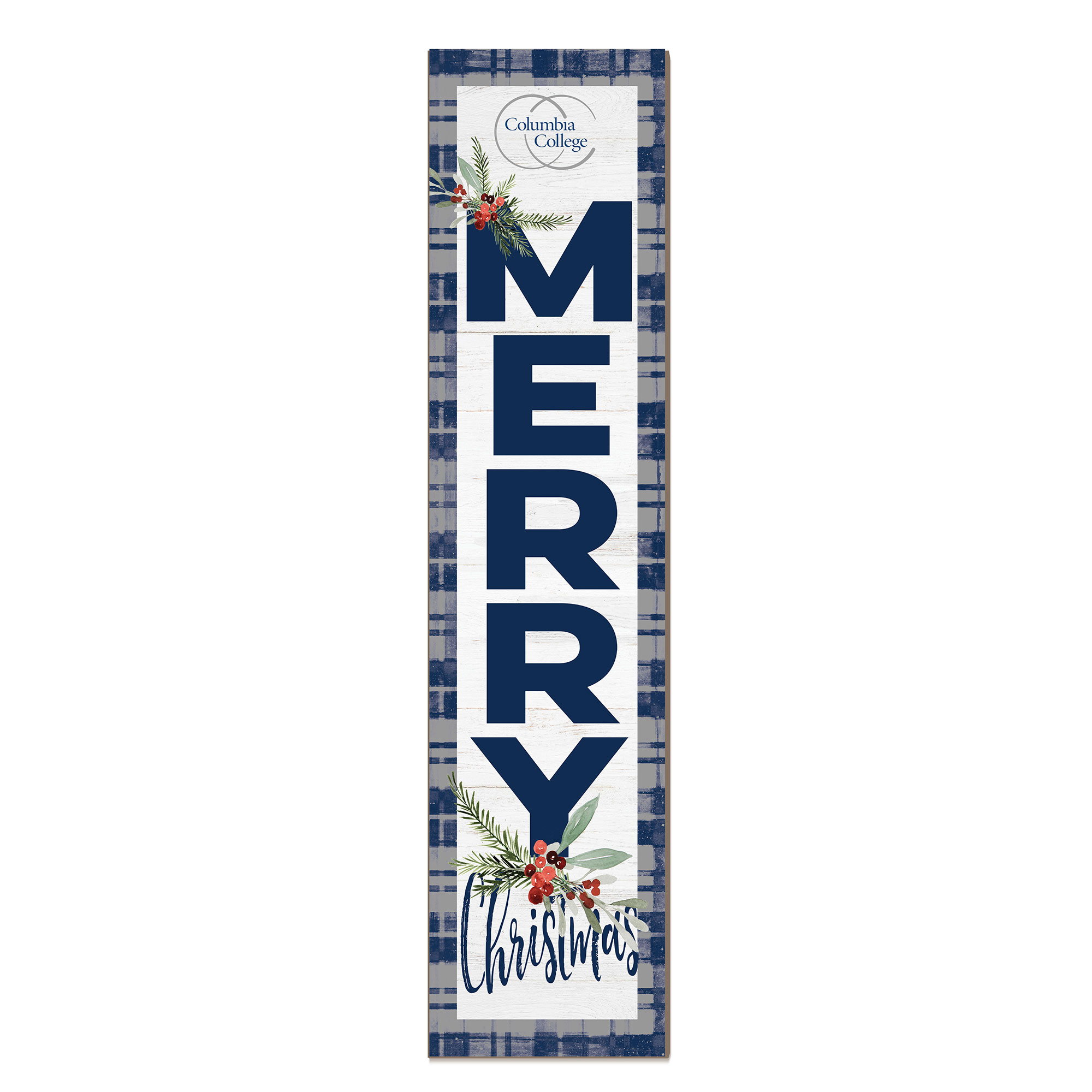Columbia College of Missouri Cougars 12'' x 48'' Outdoor Merry Christmas Leaner