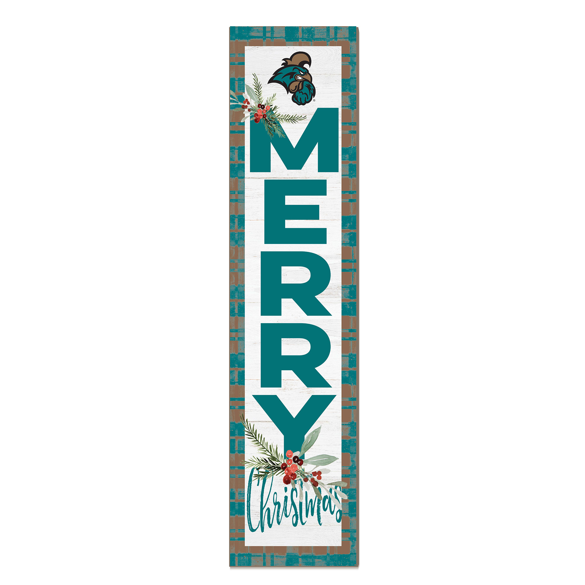 Coastal Carolina Chanticleers 12'' x 48'' Outdoor Merry Christmas Leaner