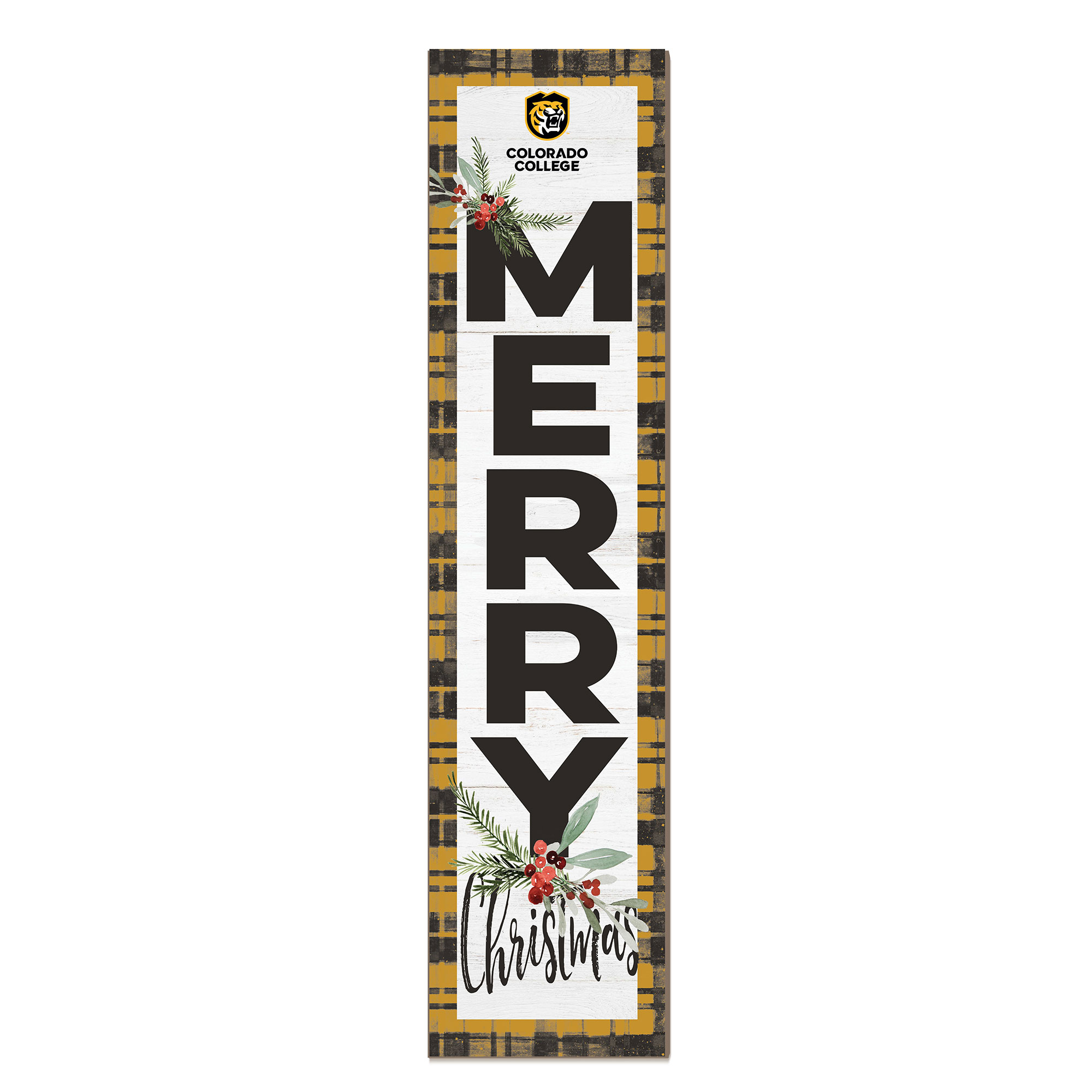 Colorado College Tigers 12'' x 48'' Outdoor Merry Christmas Leaner