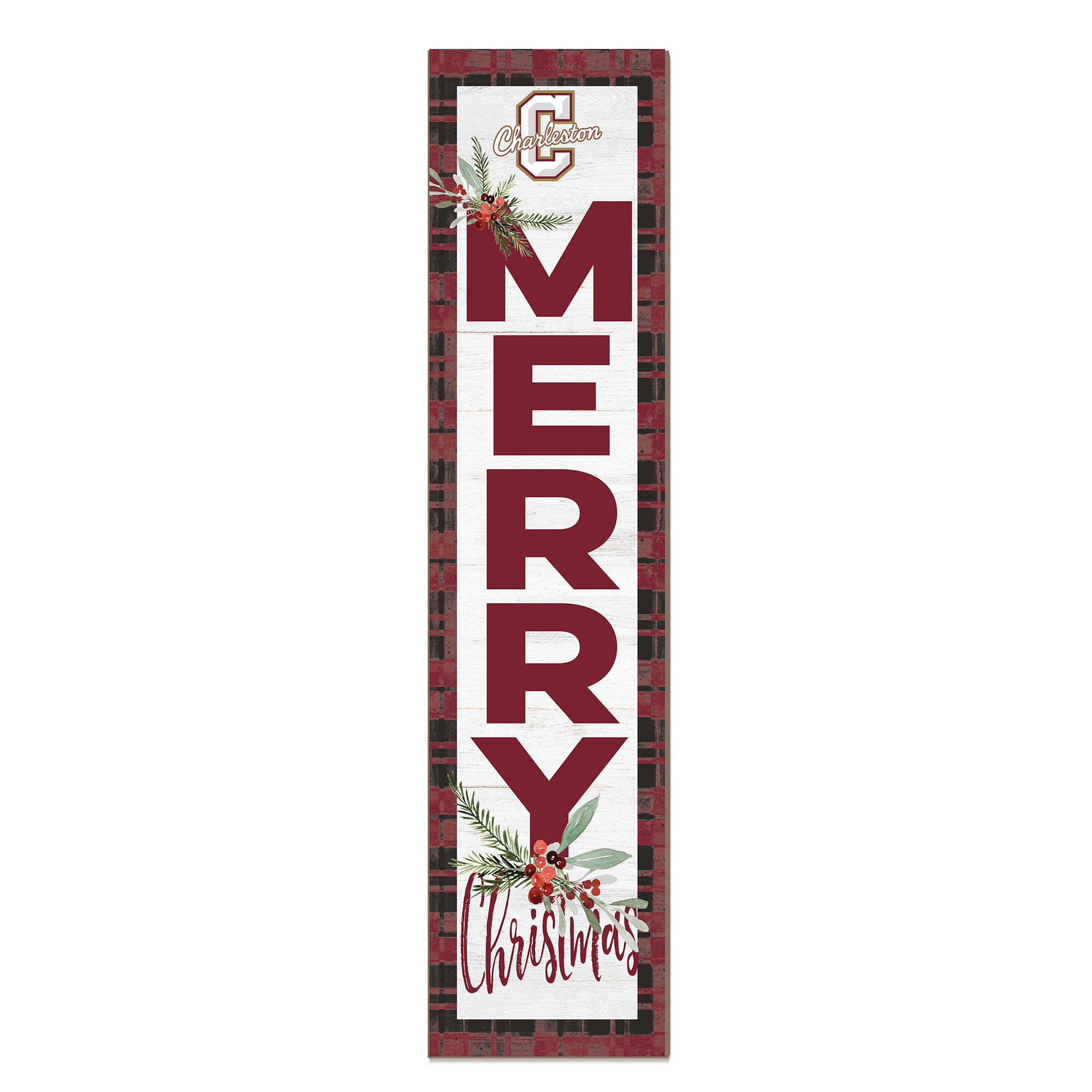 Charleston Cougars 12'' x 48'' Outdoor Merry Christmas Leaner