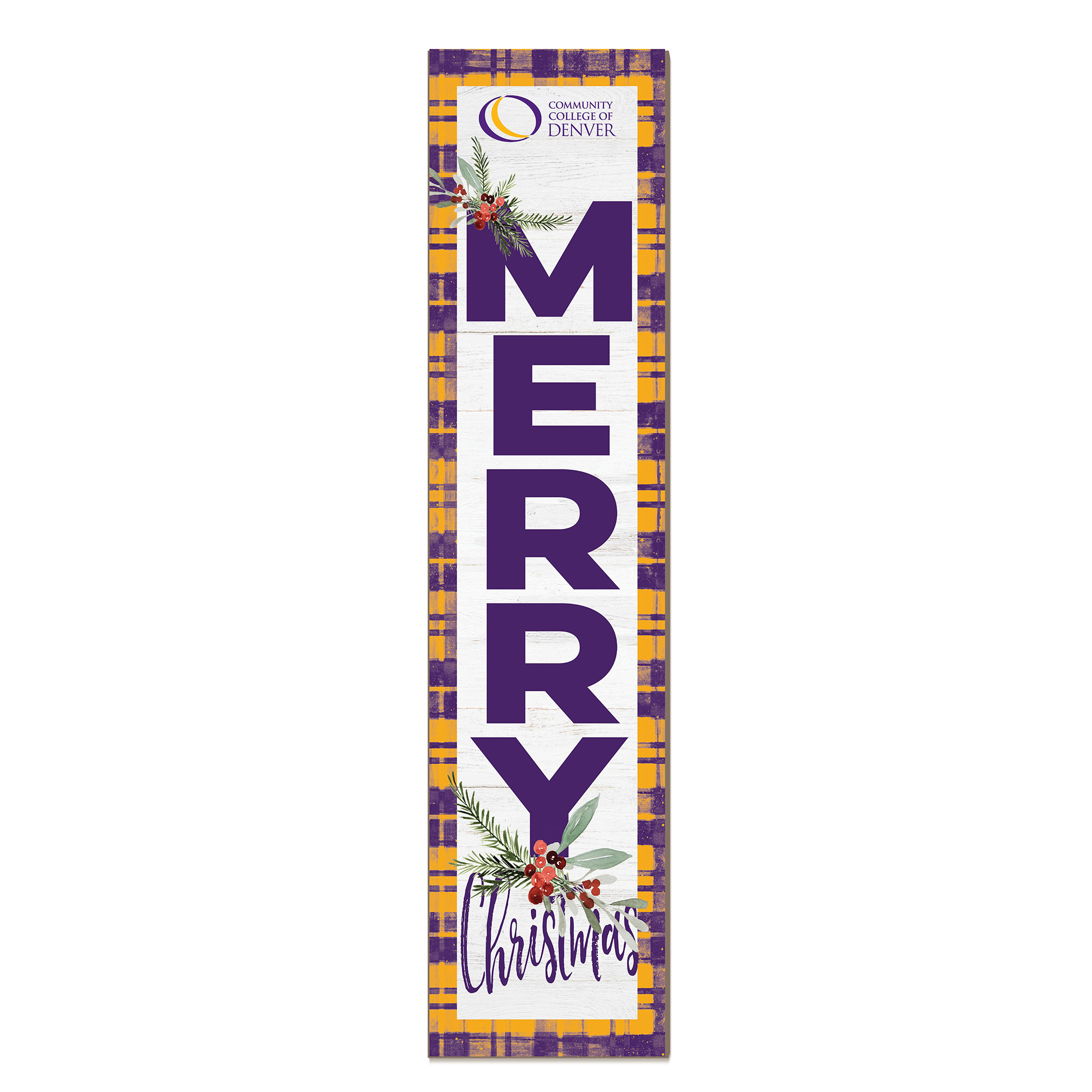 CCD CityHawks 12'' x 48'' Outdoor Merry Christmas Leaner