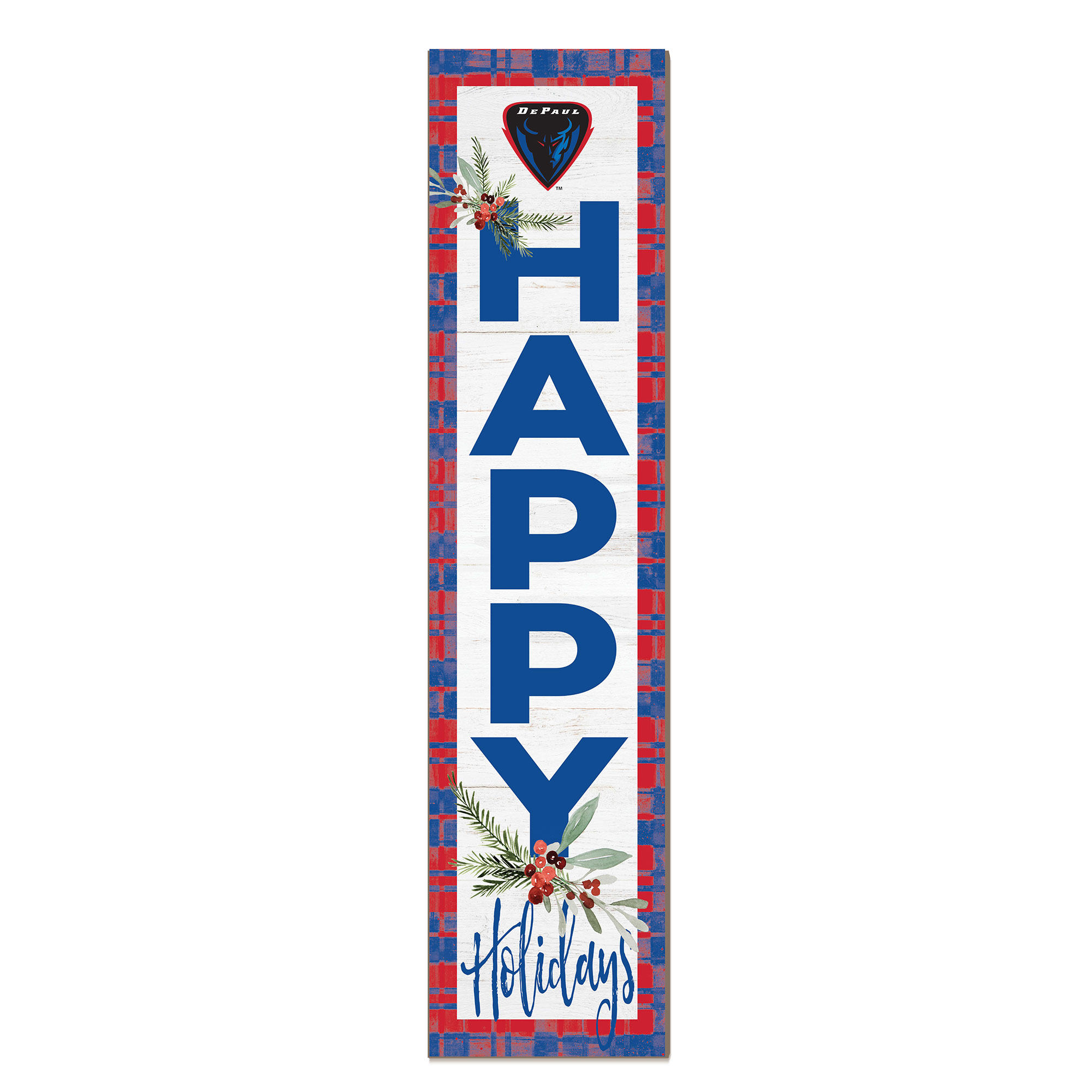 DePaul Blue Demons 12'' x 48'' Outdoor Happy Holidays Leaner