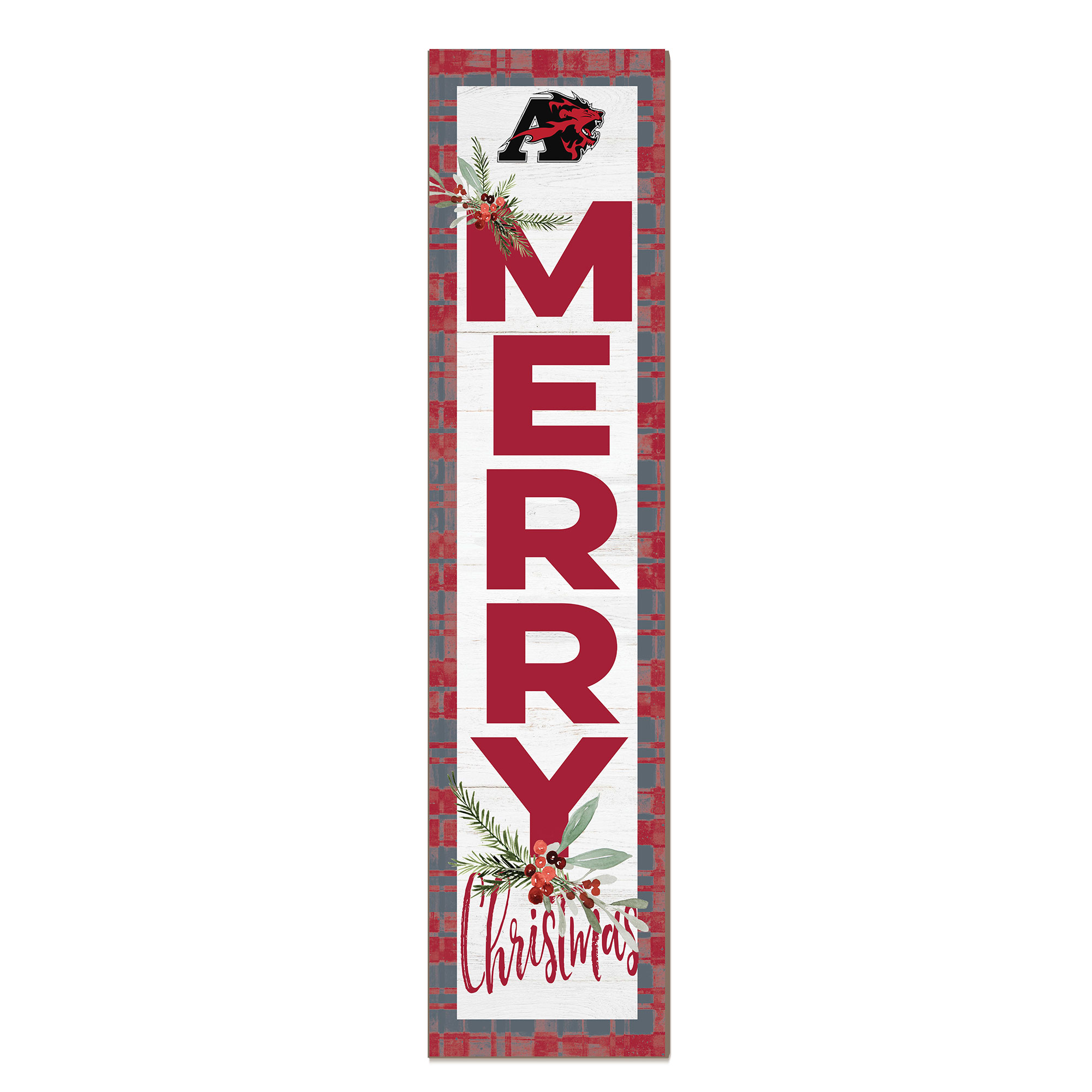 Albright Lions 12'' x 48'' Outdoor Merry Christmas Leaner