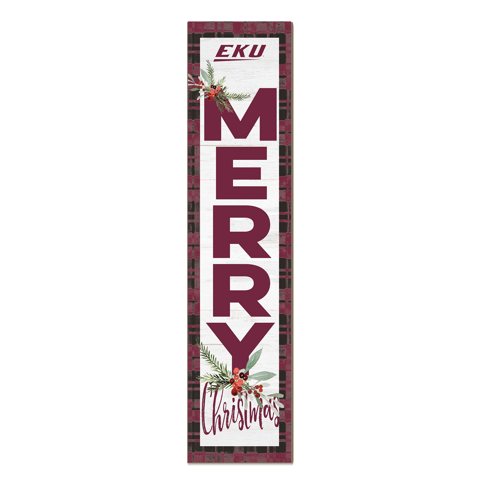 Eastern Kentucky Colonels 12'' x 48'' Outdoor Merry Christmas Leaner